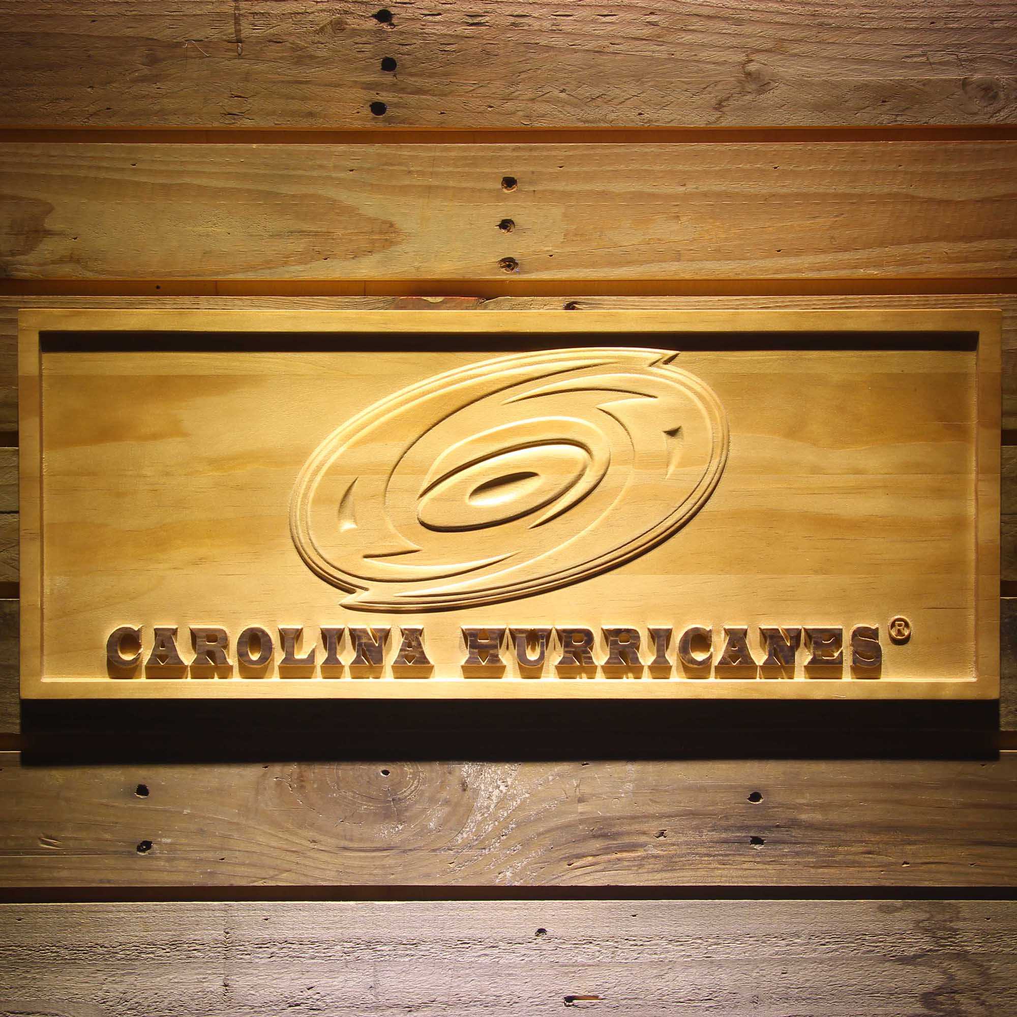 Carolina Hurricanes Hockey Man Cave Sport 3D Wooden Engrave Sign