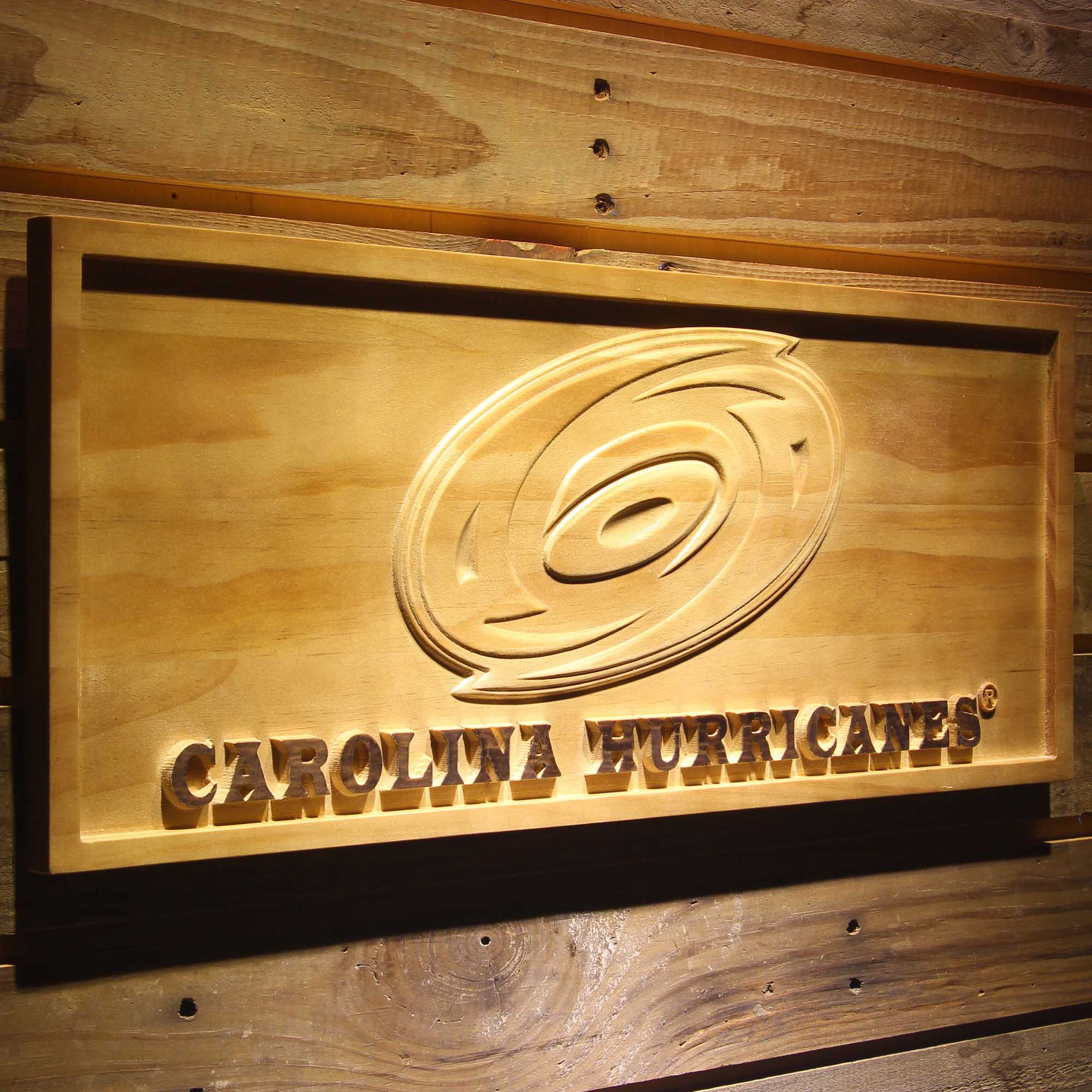 Carolina Hurricanes Hockey Man Cave Sport 3D Wooden Engrave Sign