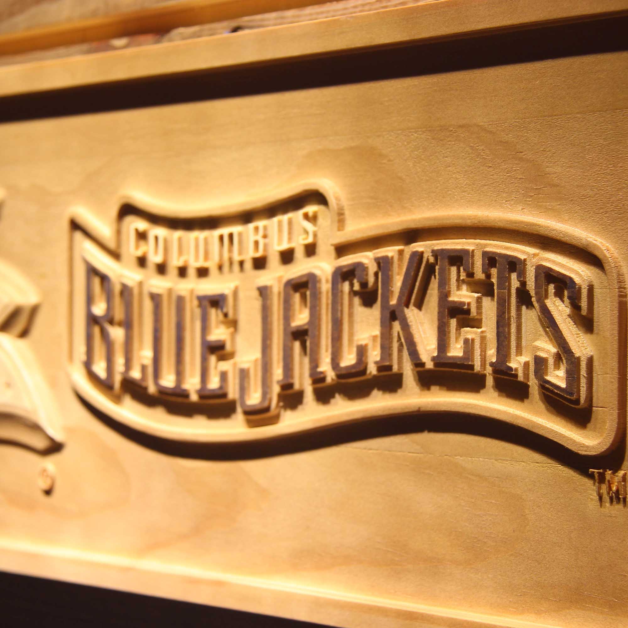 Columbus Jackets Hockey Man Cave Sport 3D Wooden Engrave Sign