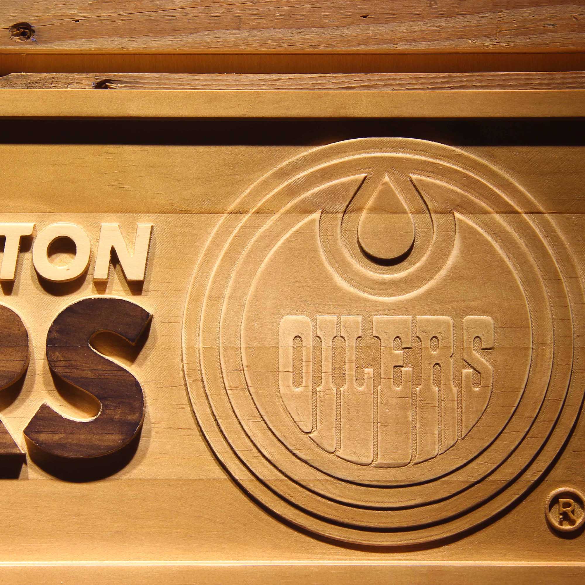 Edmonton Oilers Hockey Man Cave Sport 3D Wooden Engrave Sign