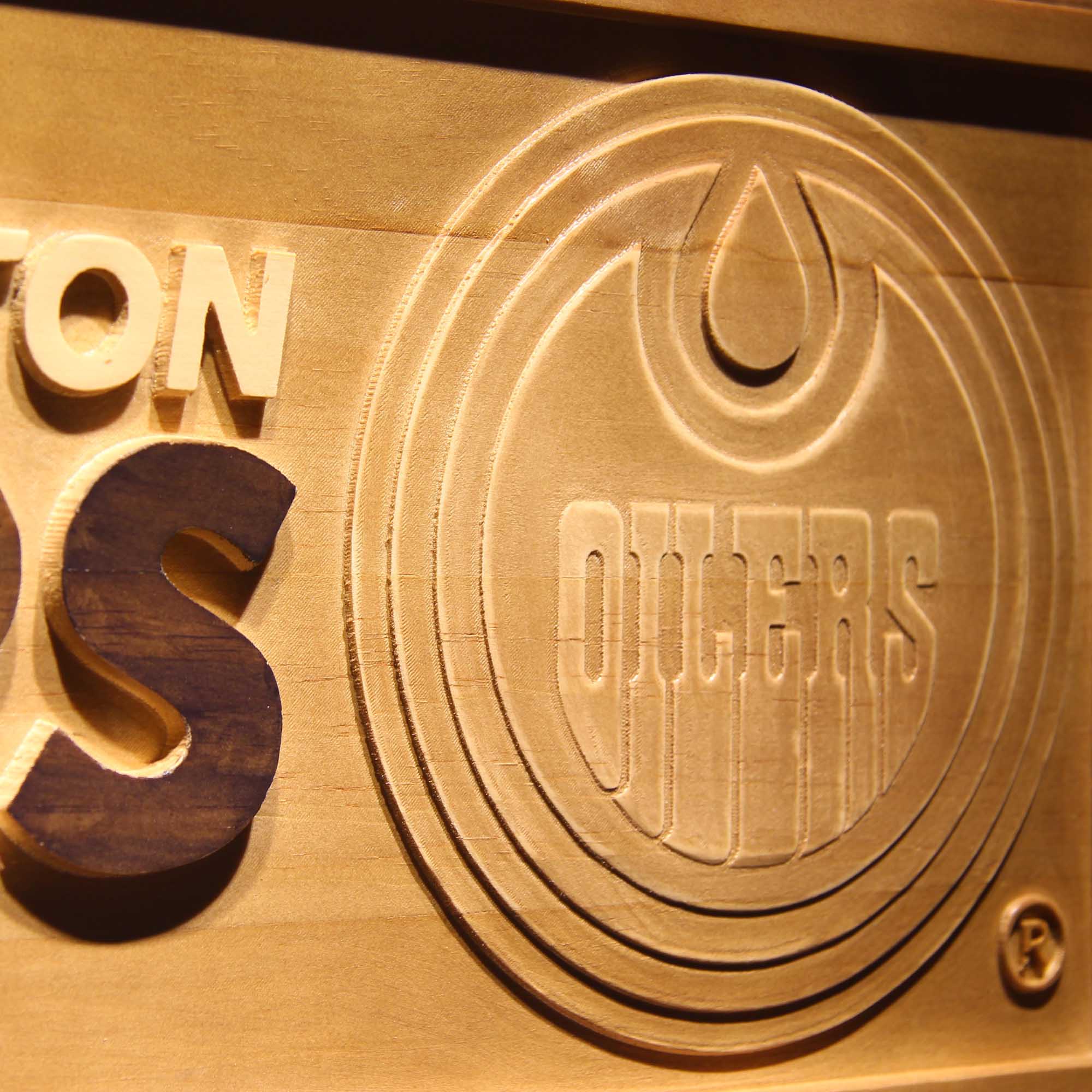 Edmonton Oilers Hockey Man Cave Sport 3D Wooden Engrave Sign