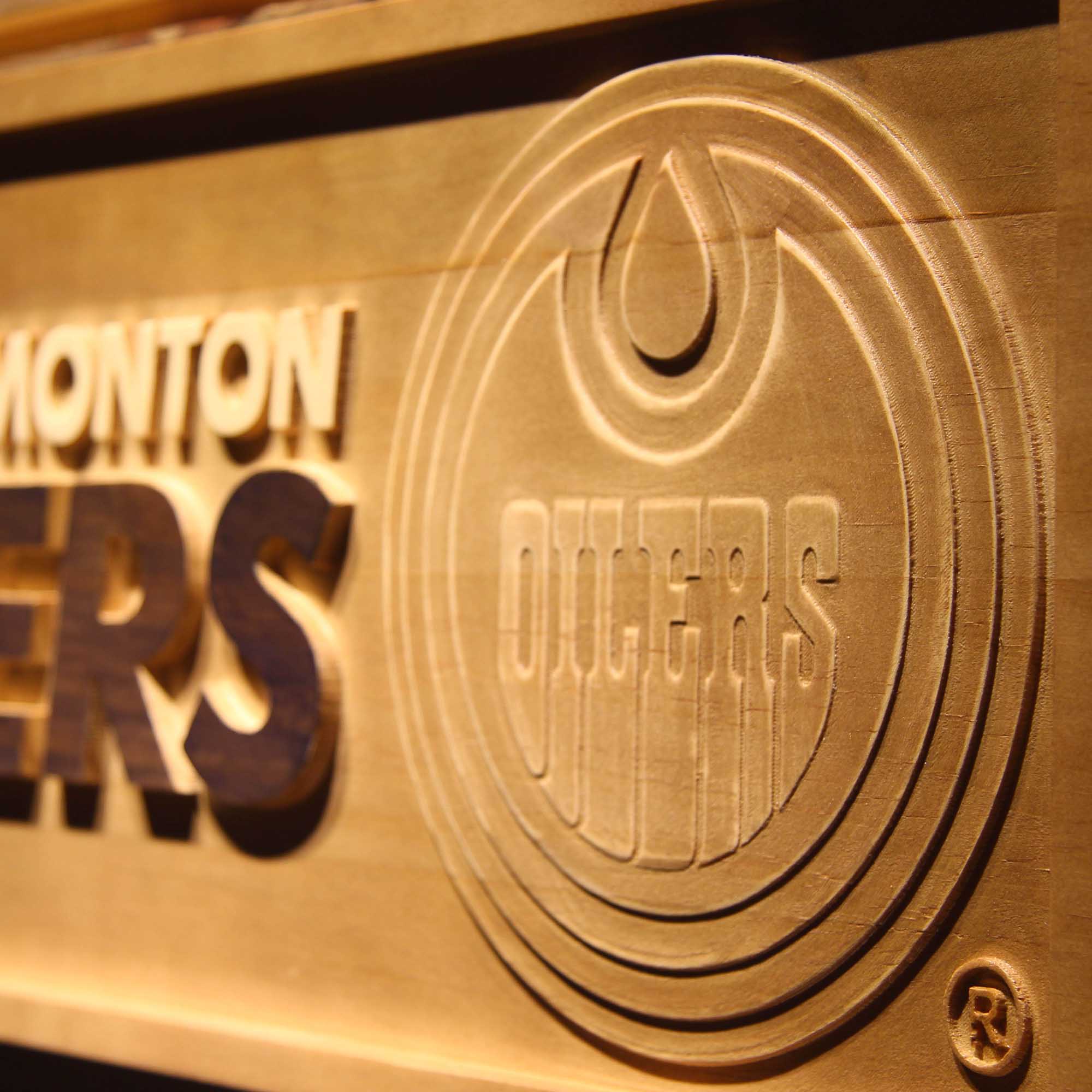 Edmonton Oilers Hockey Man Cave Sport 3D Wooden Engrave Sign