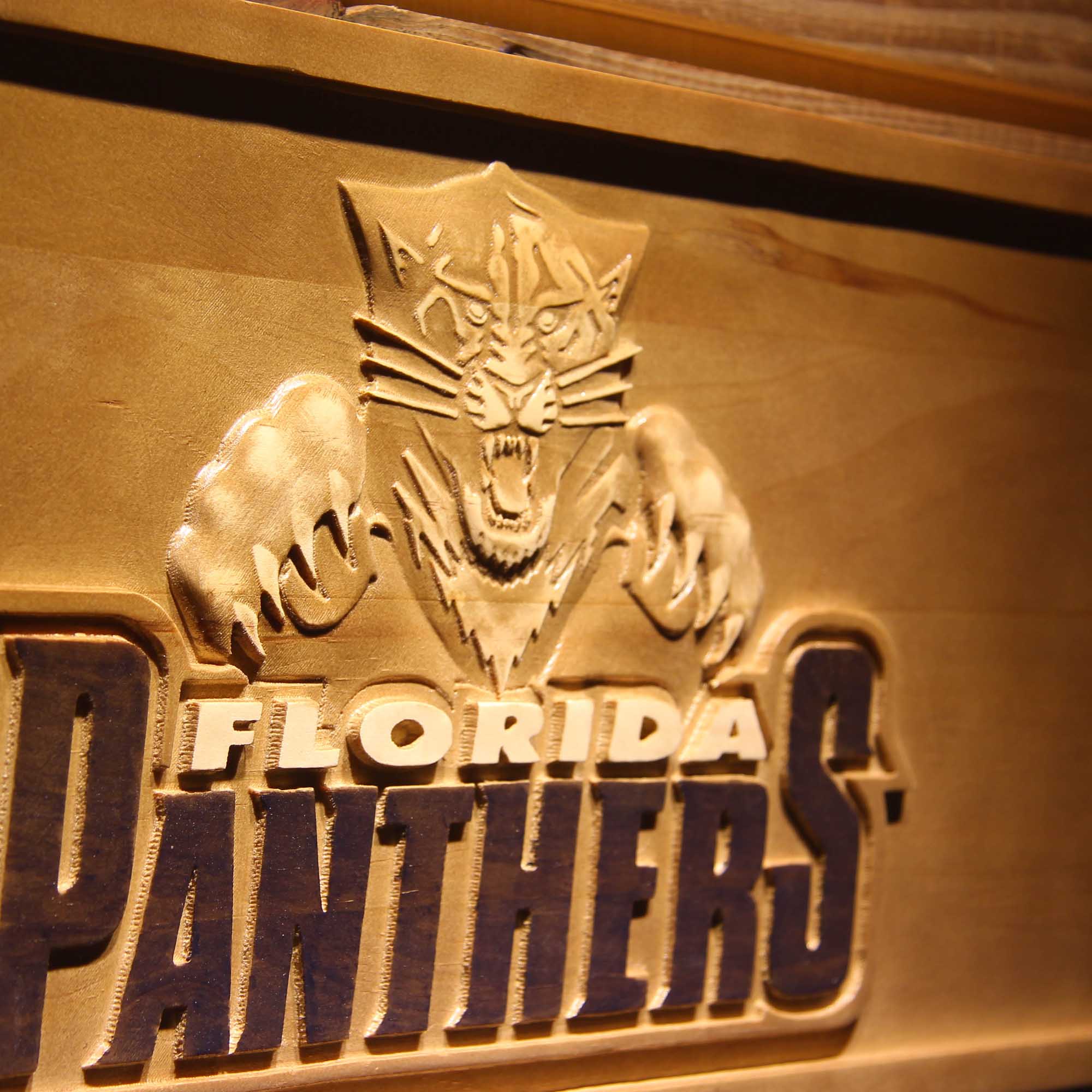 Florida Panthers Hockey Man Cave Sport 3D Wooden Engrave Sign