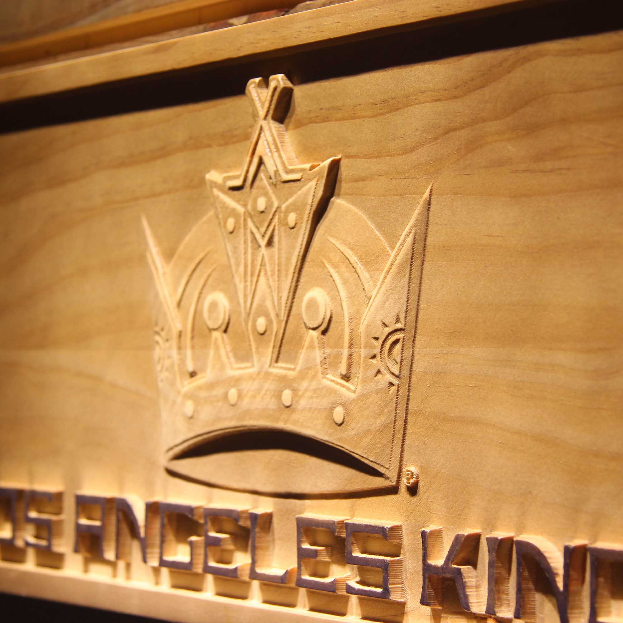 Los Angeles Kings Hockey Man Cave Sport 3D Wooden Engrave Sign