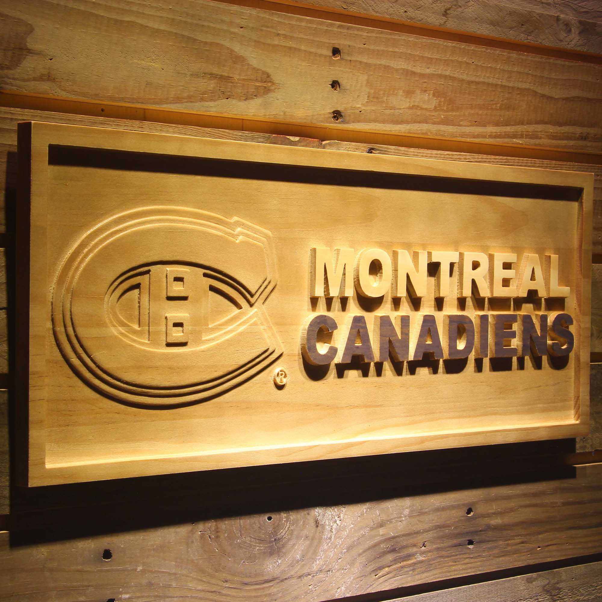 Montreal Canadiens Hockey Man Cave Sport 3D Wooden Engrave Sign