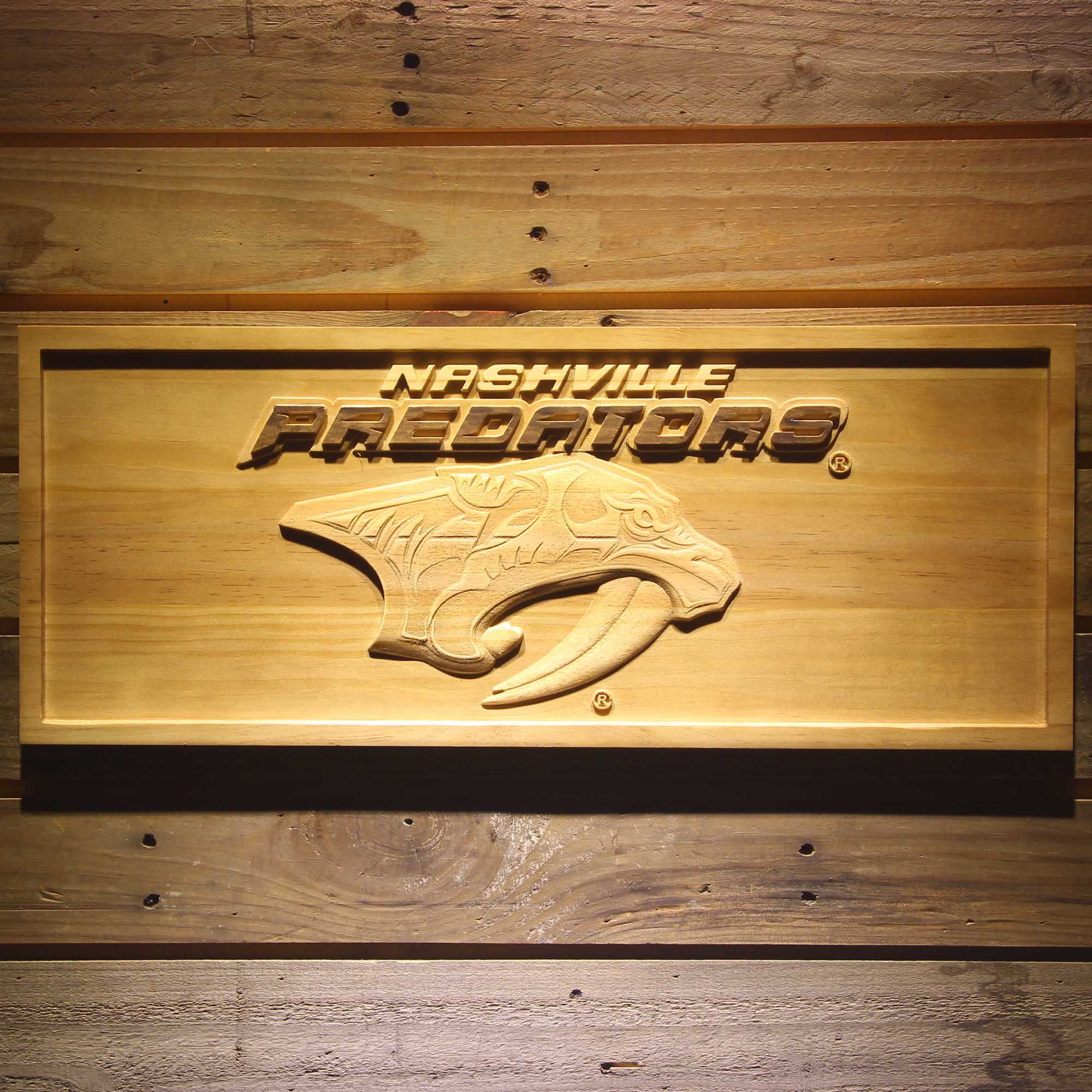 Nashville Predators Hockey Man Cave Sport 3D Wooden Engrave Sign