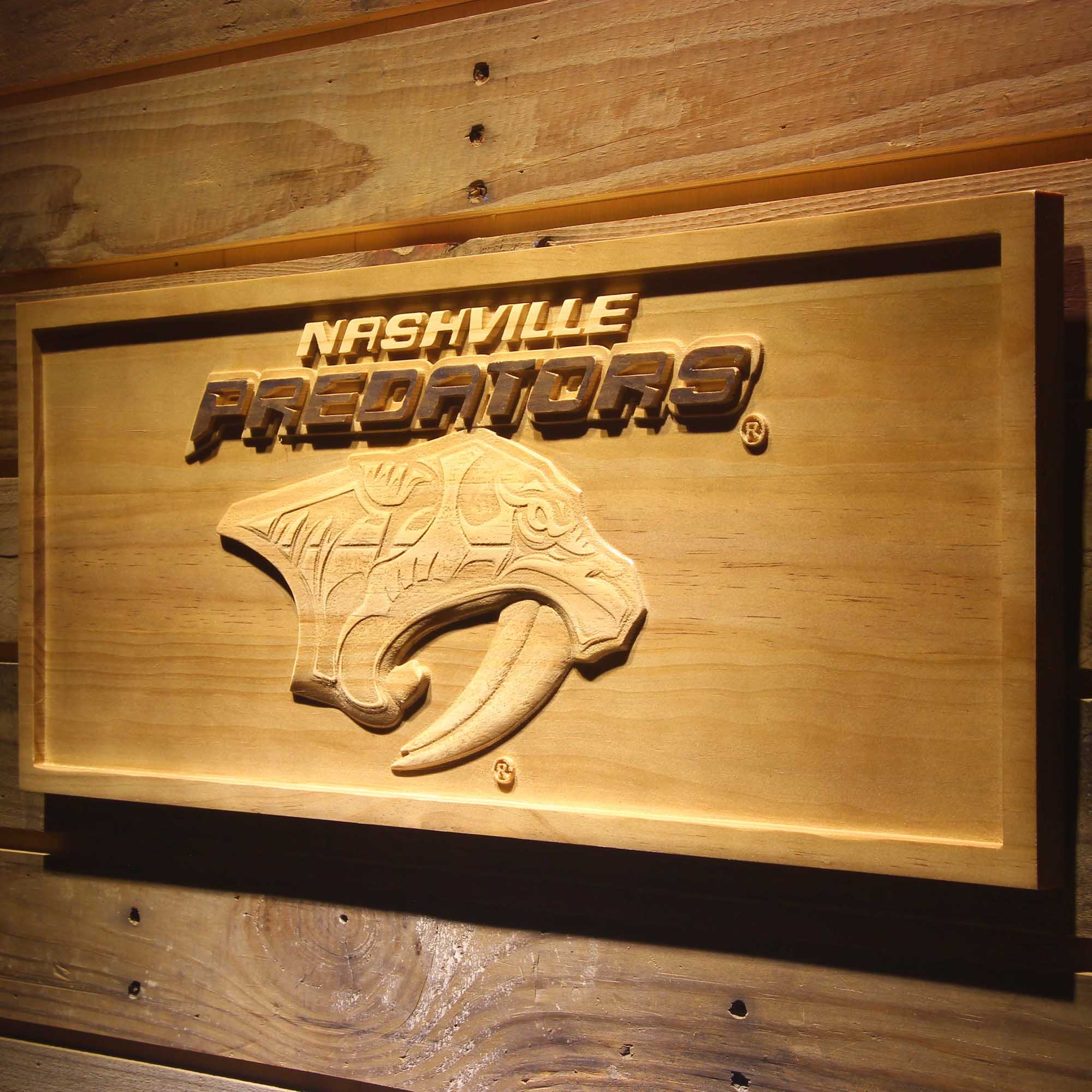 Nashville Predators Hockey Man Cave Sport 3D Wooden Engrave Sign