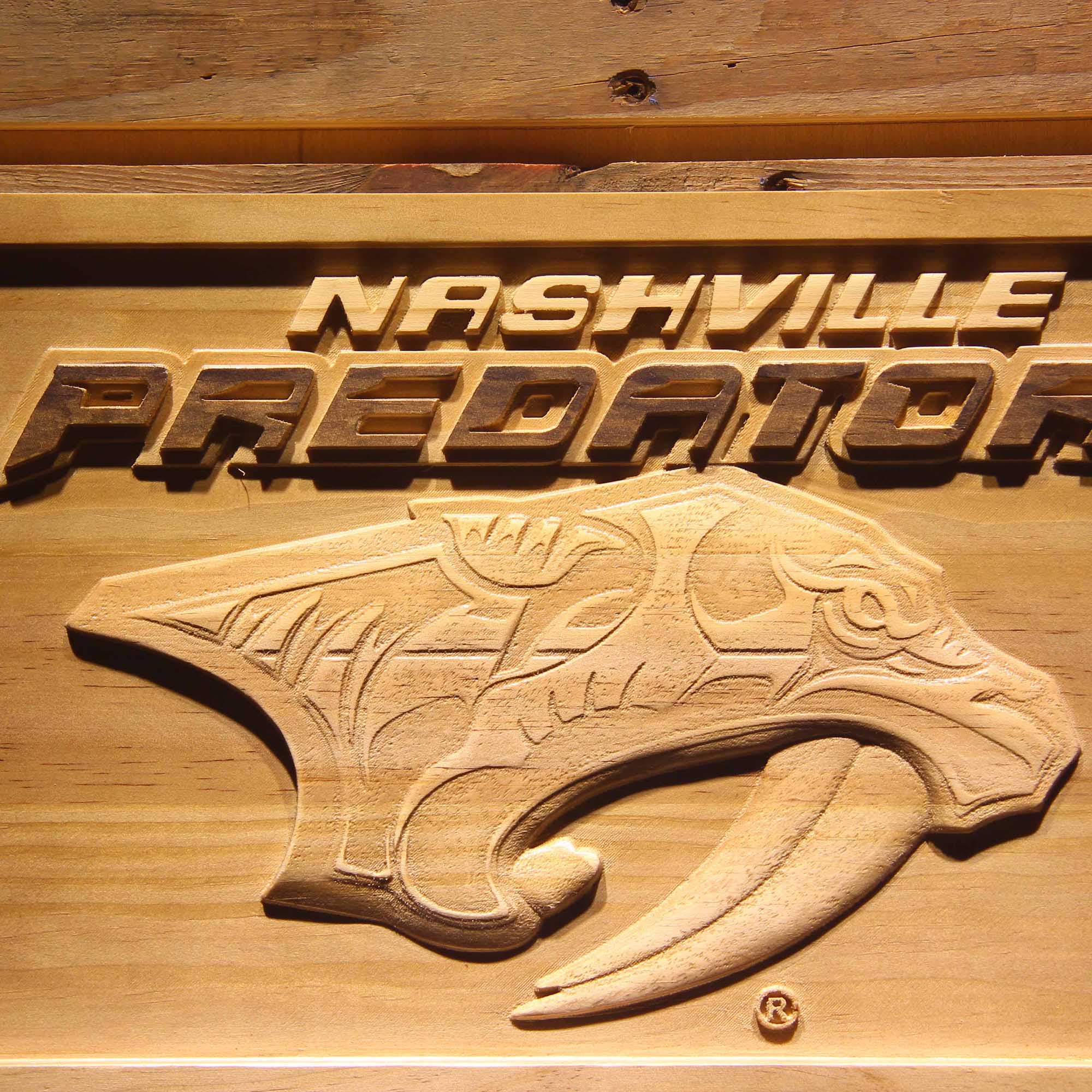 Nashville Predators Hockey Man Cave Sport 3D Wooden Engrave Sign