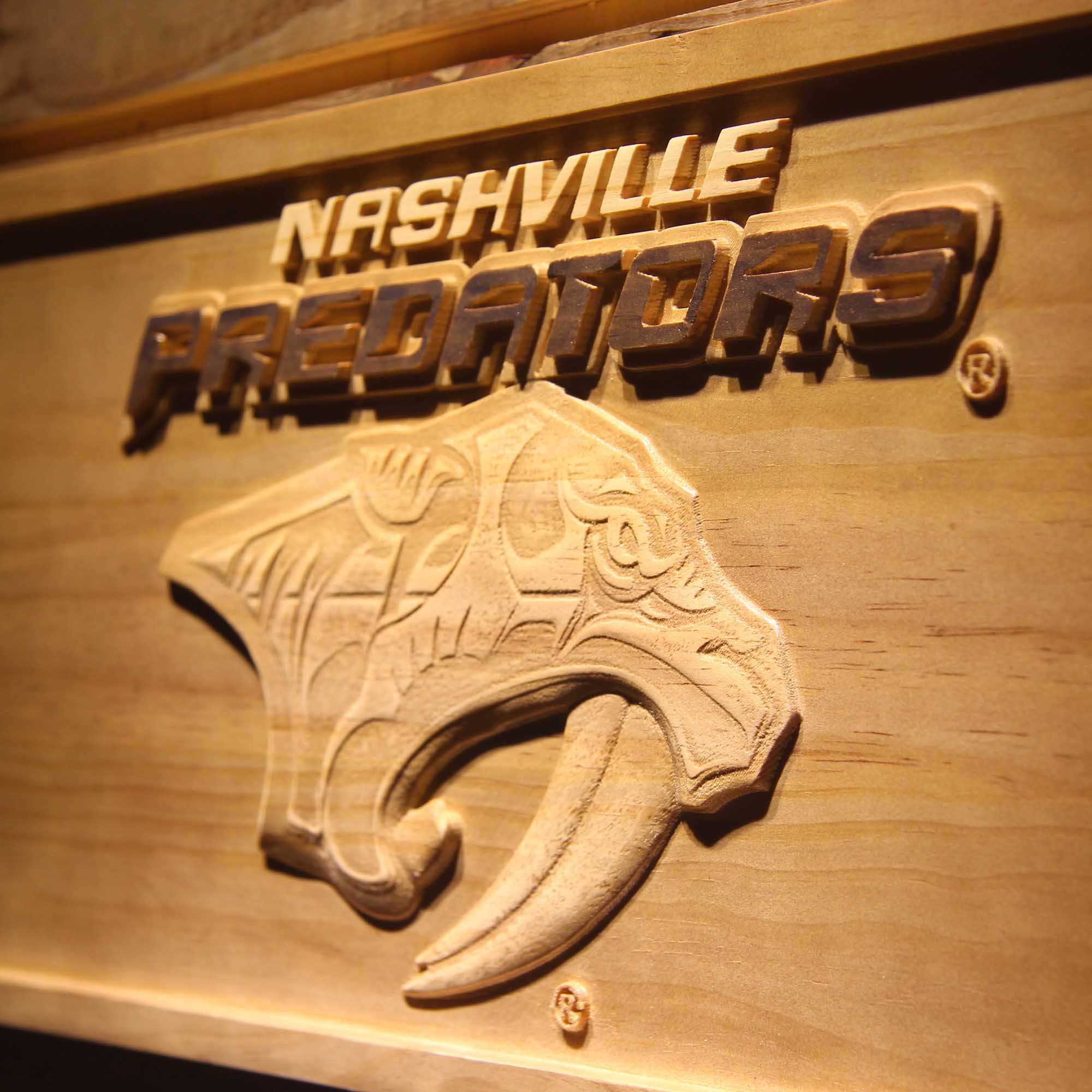 Nashville Predators Hockey Man Cave Sport 3D Wooden Engrave Sign