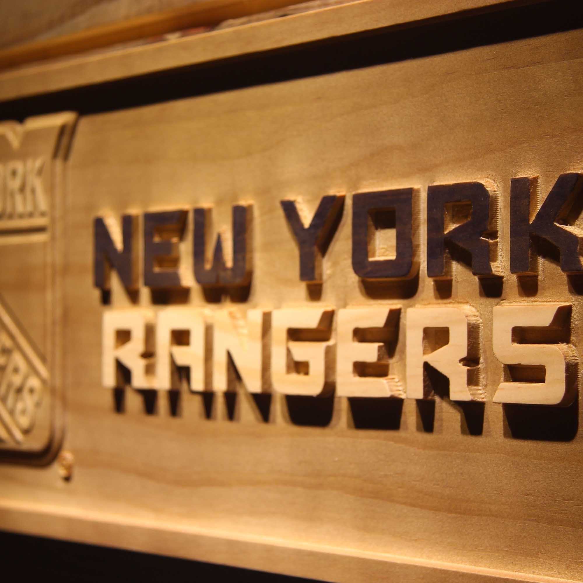 New York Rangers Hockey Man Cave Sport 3D Wooden Engrave Sign