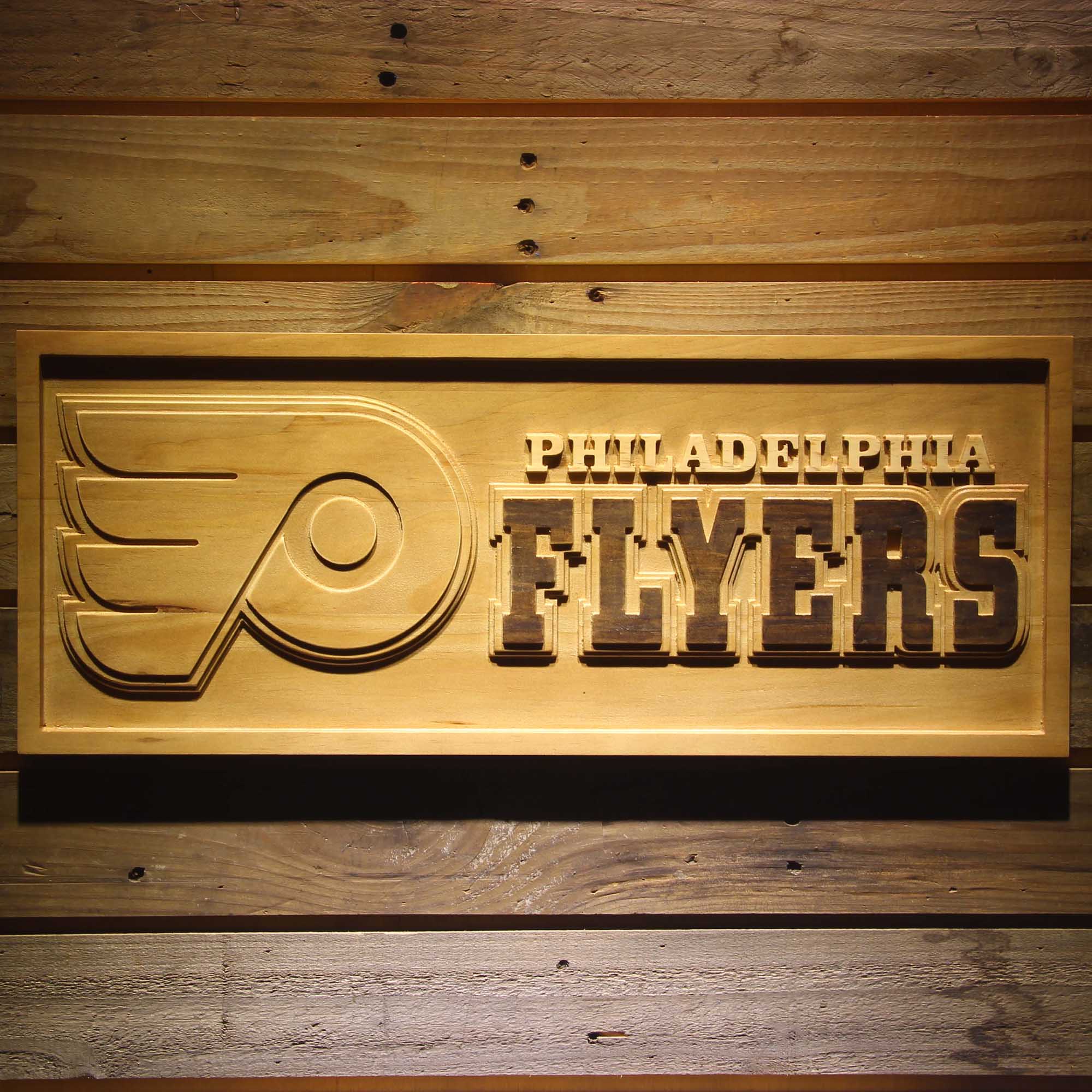 Philadelphia Flyers Hockey Man Cave Sport 3D Wooden Engrave Sign