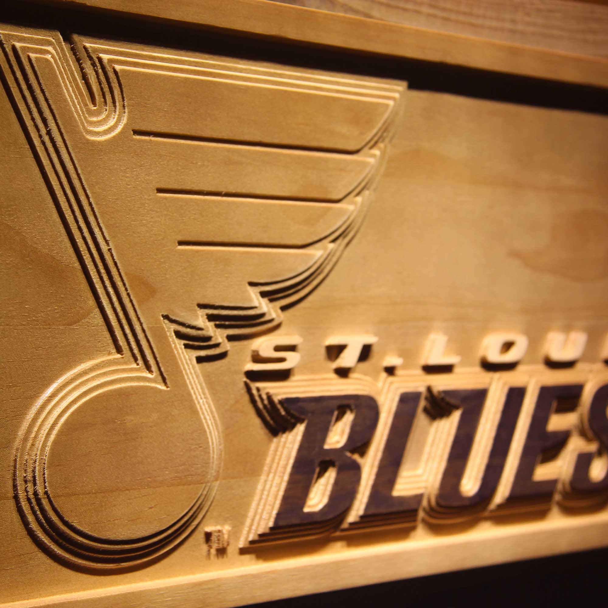 St. Louis Blues Hockey Man Cave Sport 3D Wooden Engrave Sign