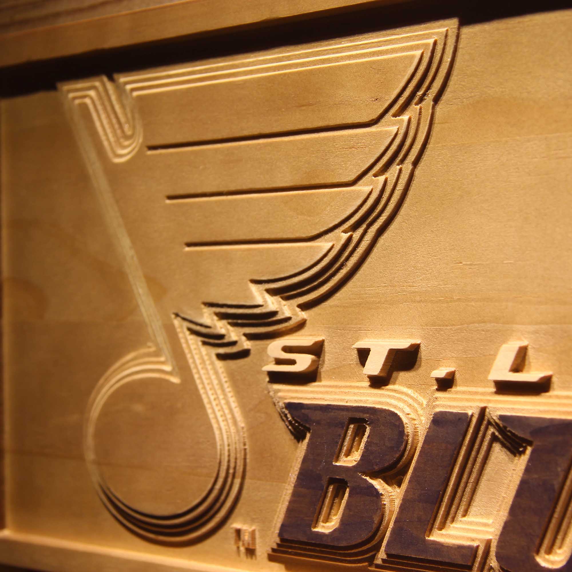 St. Louis Blues Hockey Man Cave Sport 3D Wooden Engrave Sign