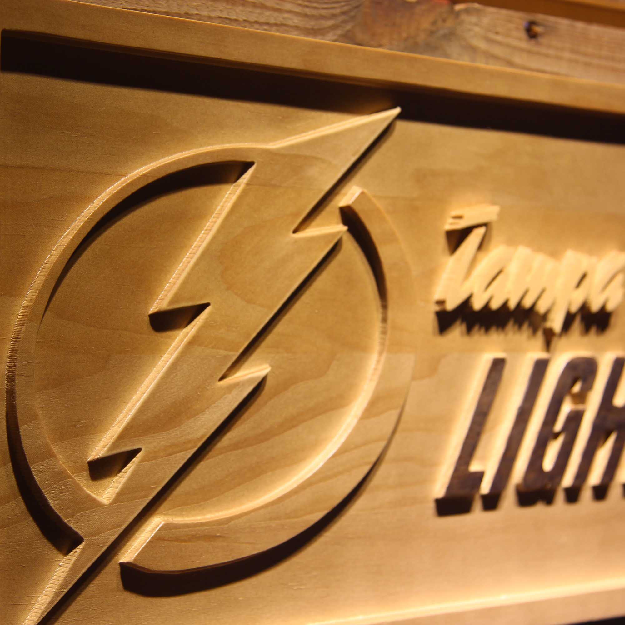 Tampa Bay Lightning Hockey Man Cave Sport 3D Wooden Engrave Sign