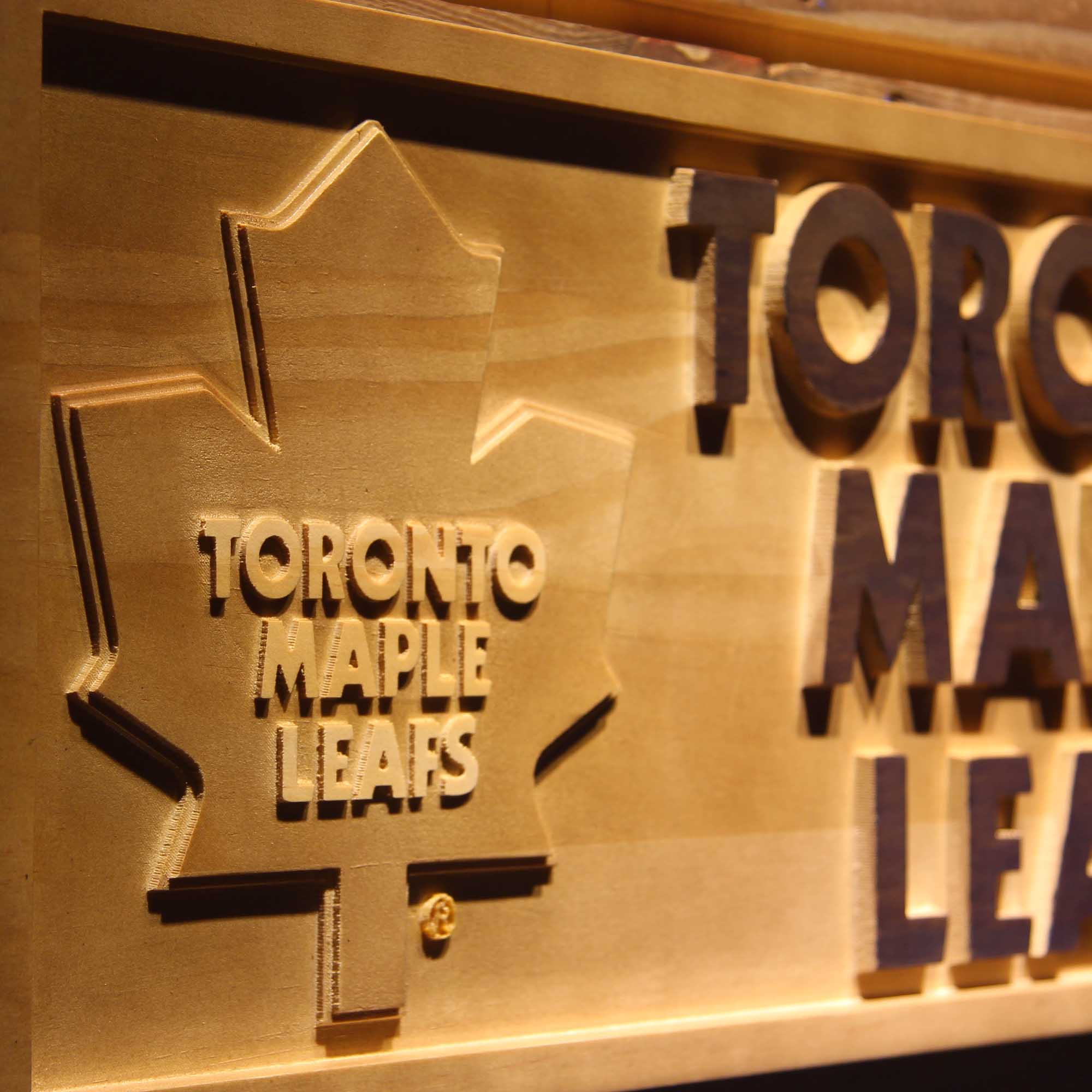 Toronto Maple Leafs Hockey Man Cave Sport 3D Wooden Engrave Sign