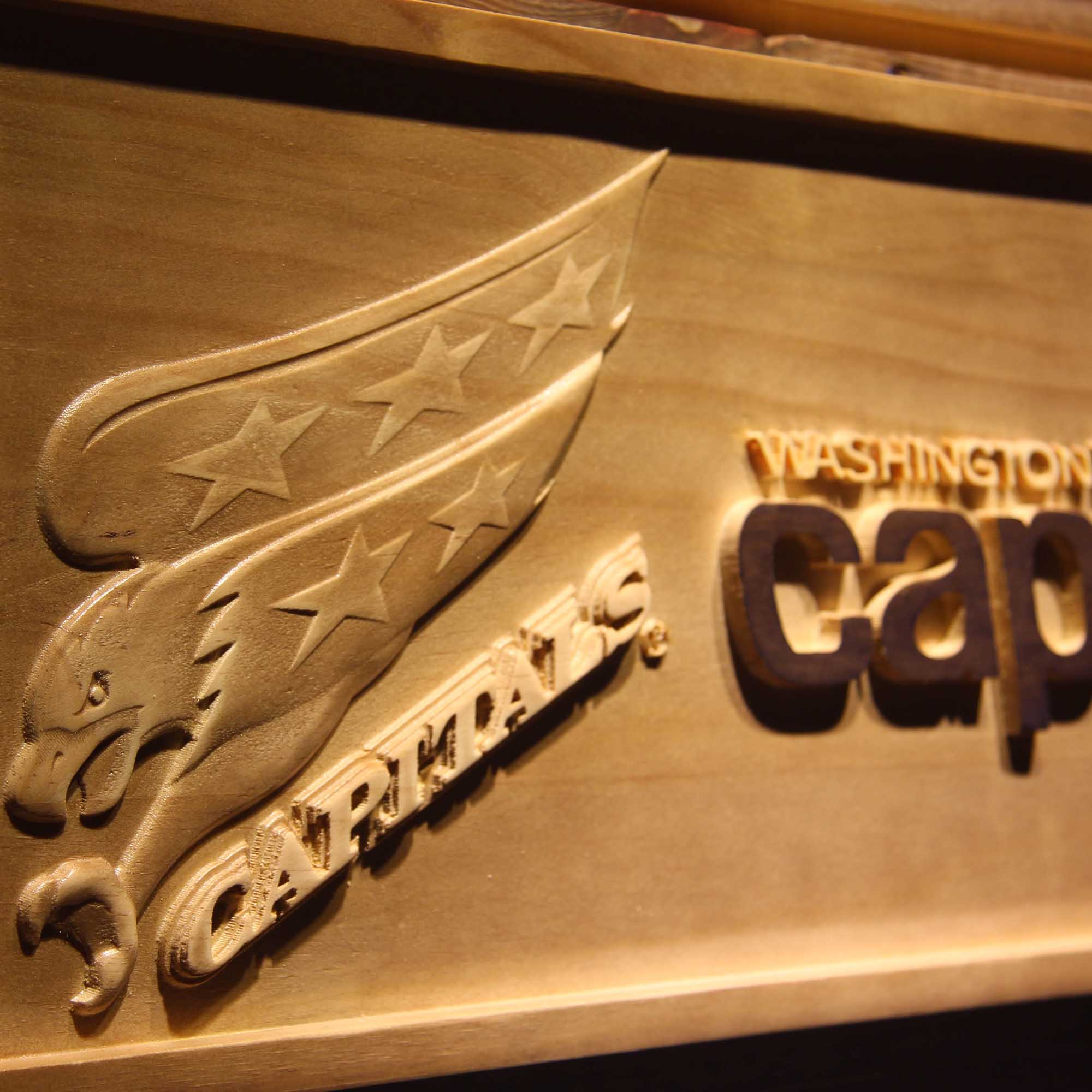 Washington Capitals Hockey Man Cave Sport 3D Wooden Engrave Sign