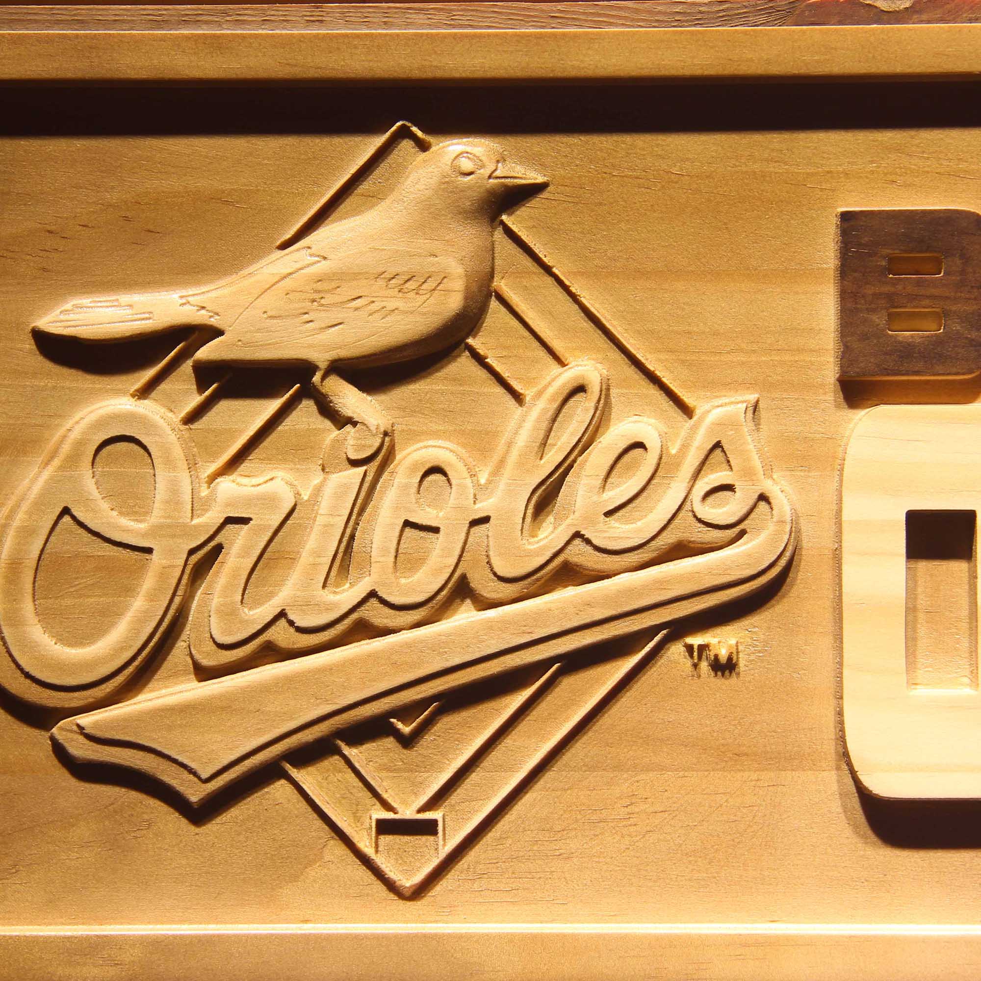 Baltimore Orioles 3D Wooden Engrave Sign