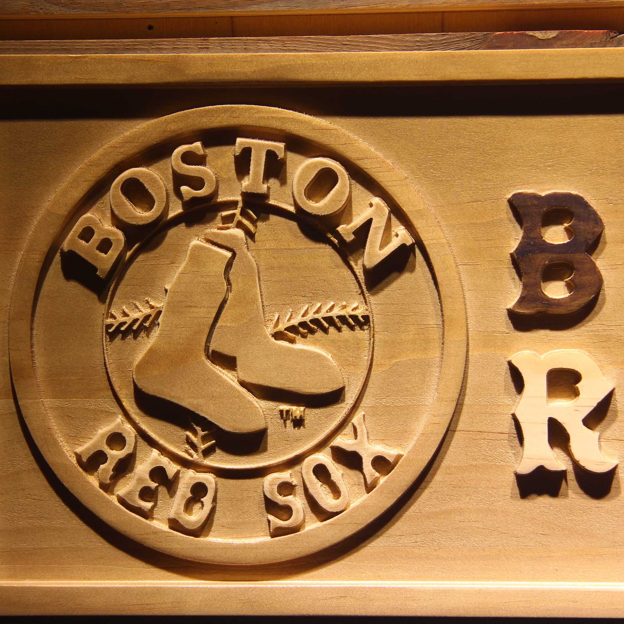 Boston Red Sox 3D Wooden Engrave Sign