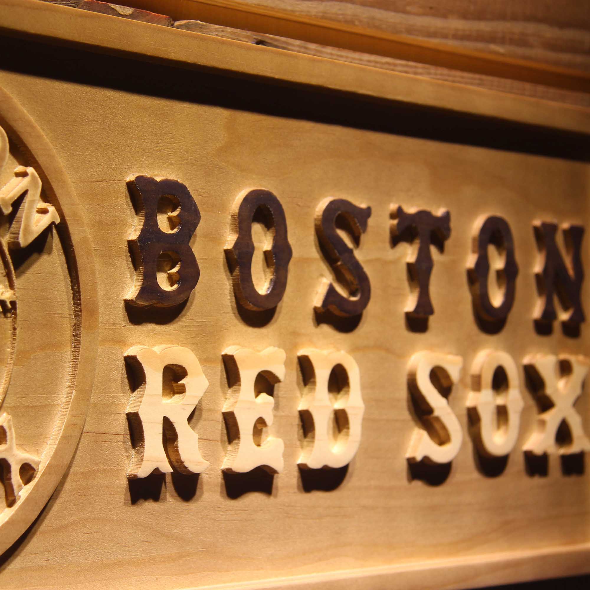 Boston Red Sox 3D Wooden Engrave Sign