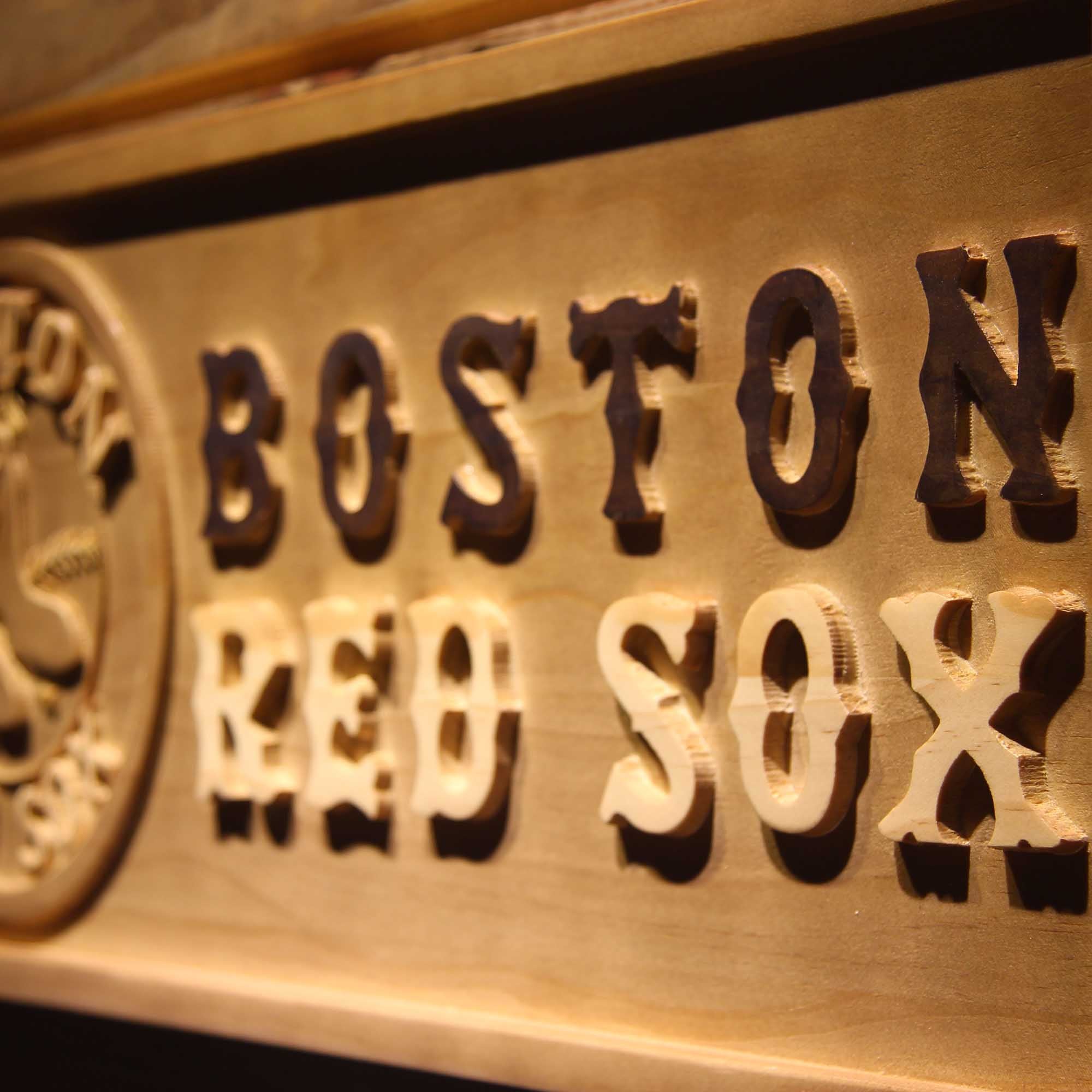 Boston Red Sox 3D Wooden Engrave Sign