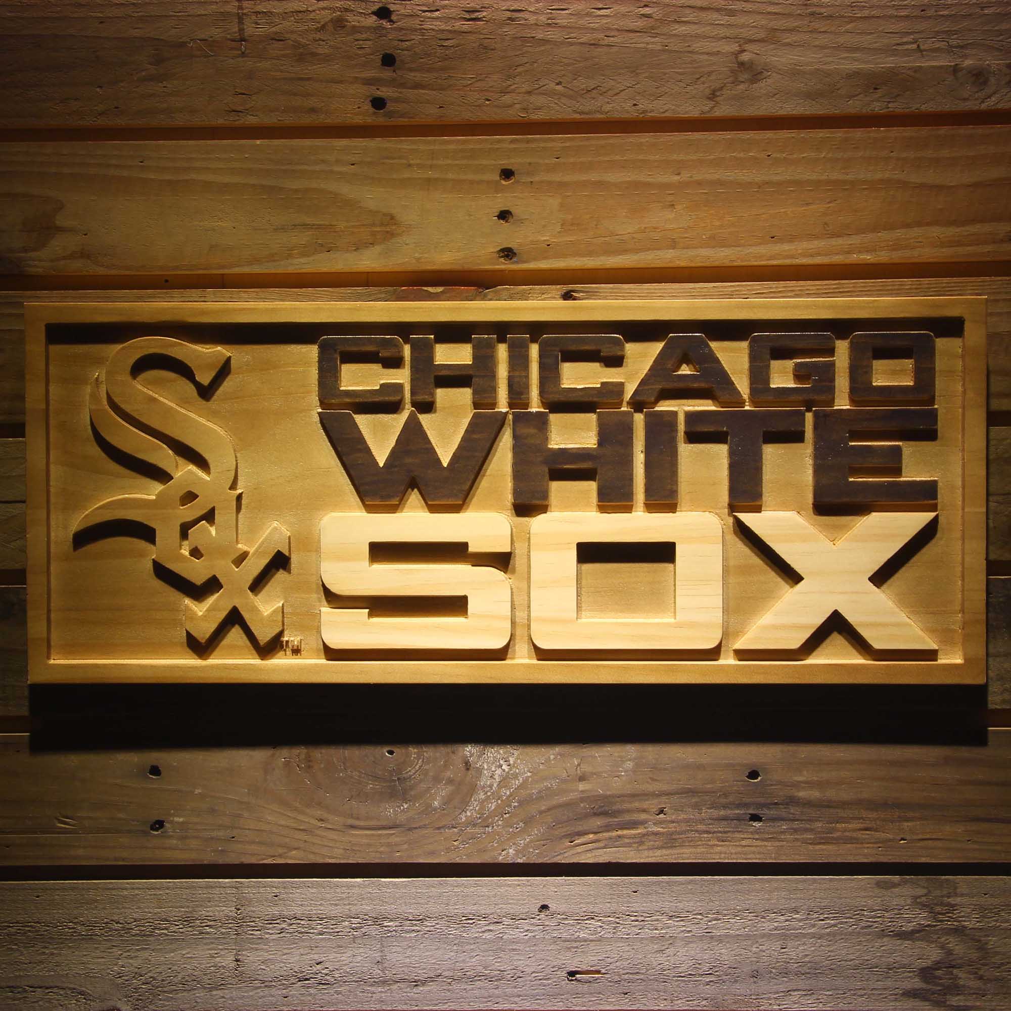 Chicago Cubs 3D Wooden Engrave Sign