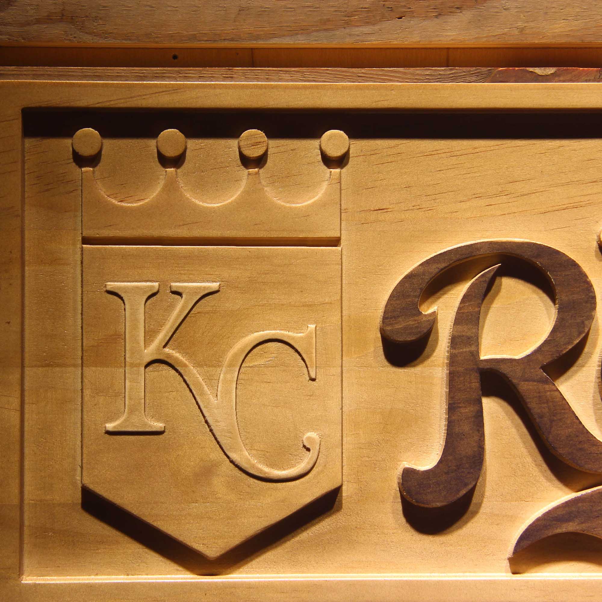 Kansas City Royals 3D Wooden Engrave Sign