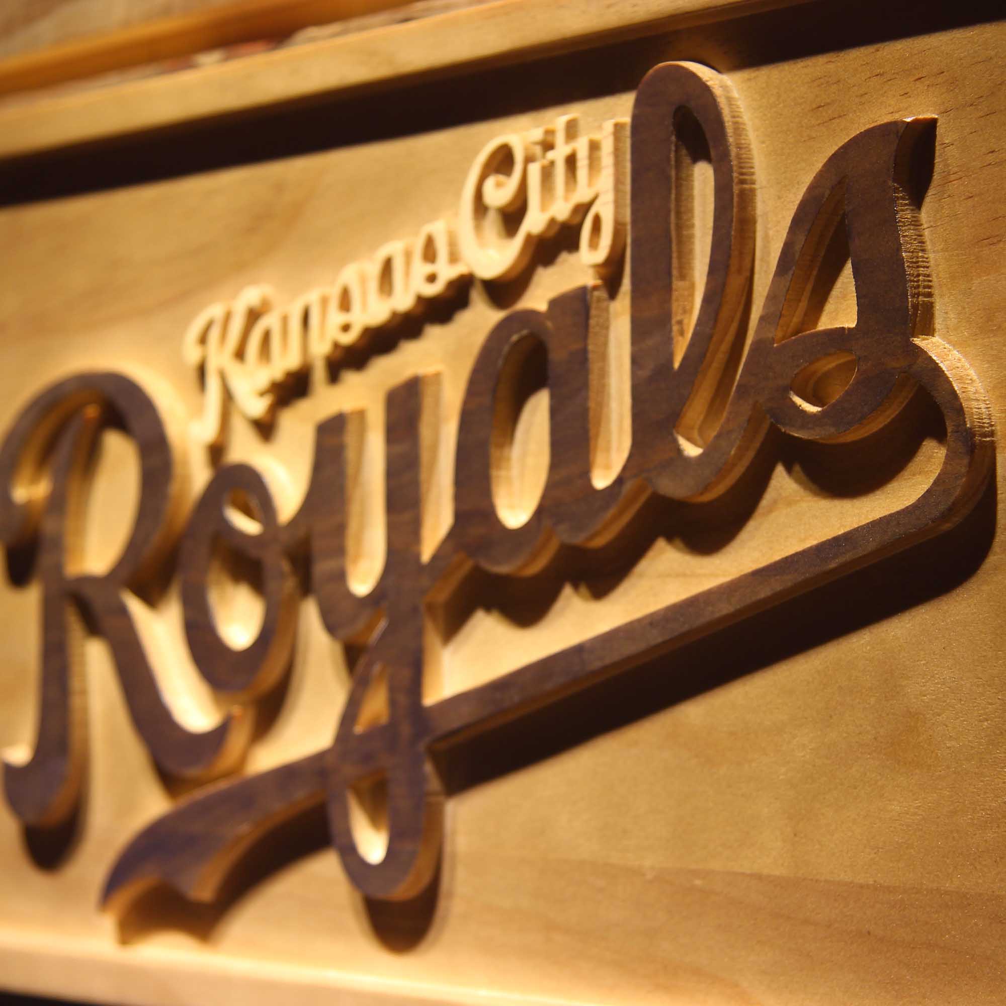 Kansas City Royals 3D Wooden Engrave Sign