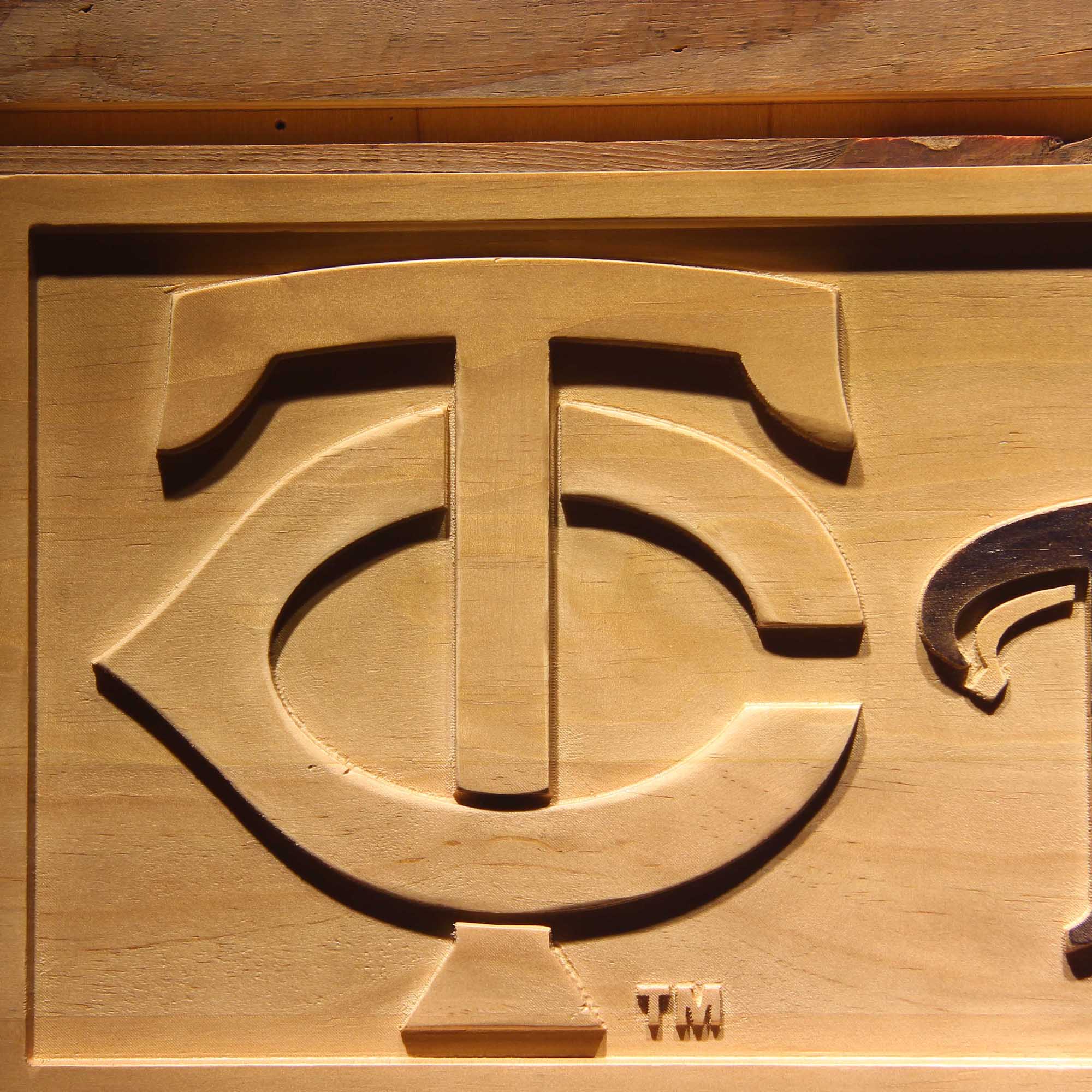 Minnesota Twins 3D Wooden Engrave Sign