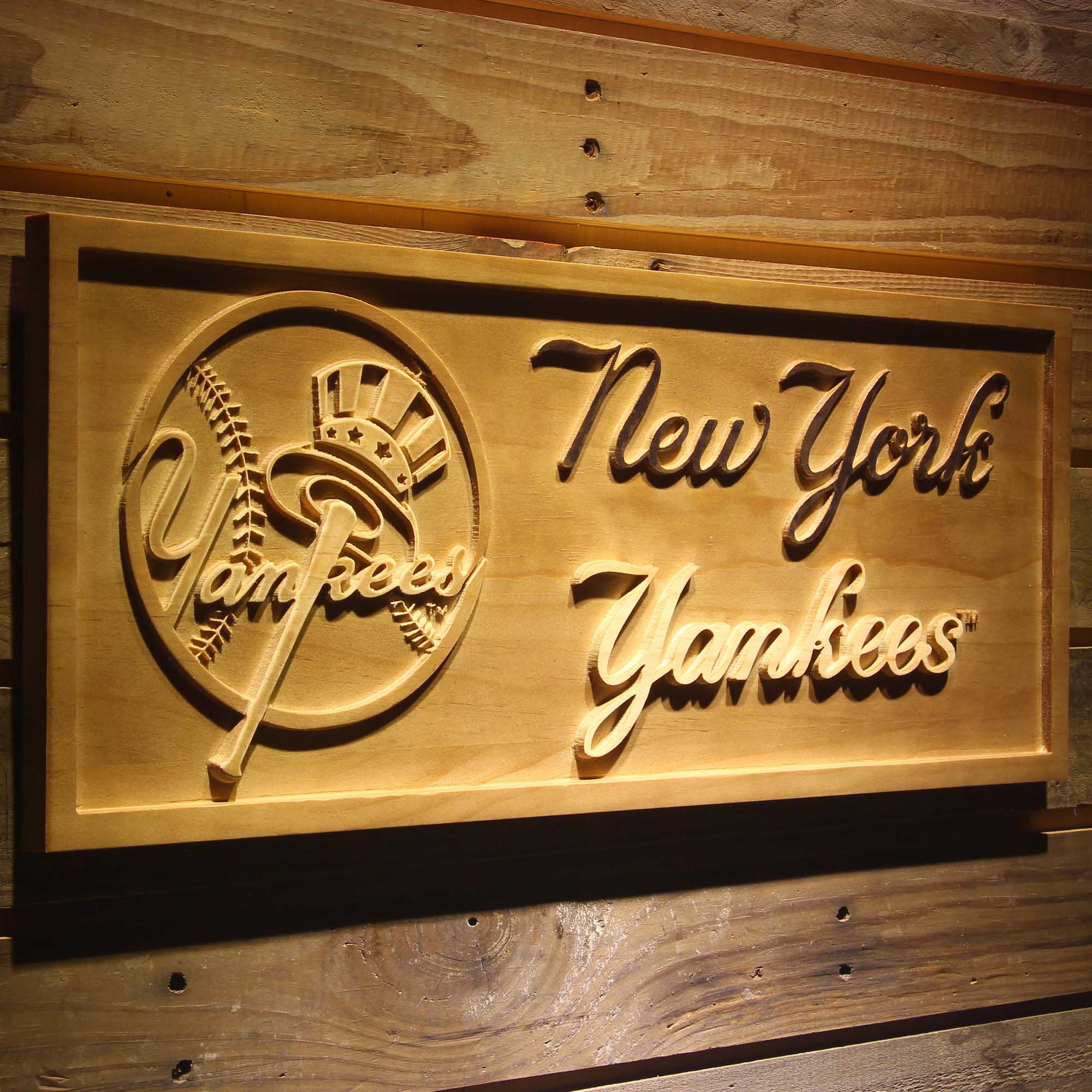 New York Mets 3D Wooden Engrave Sign