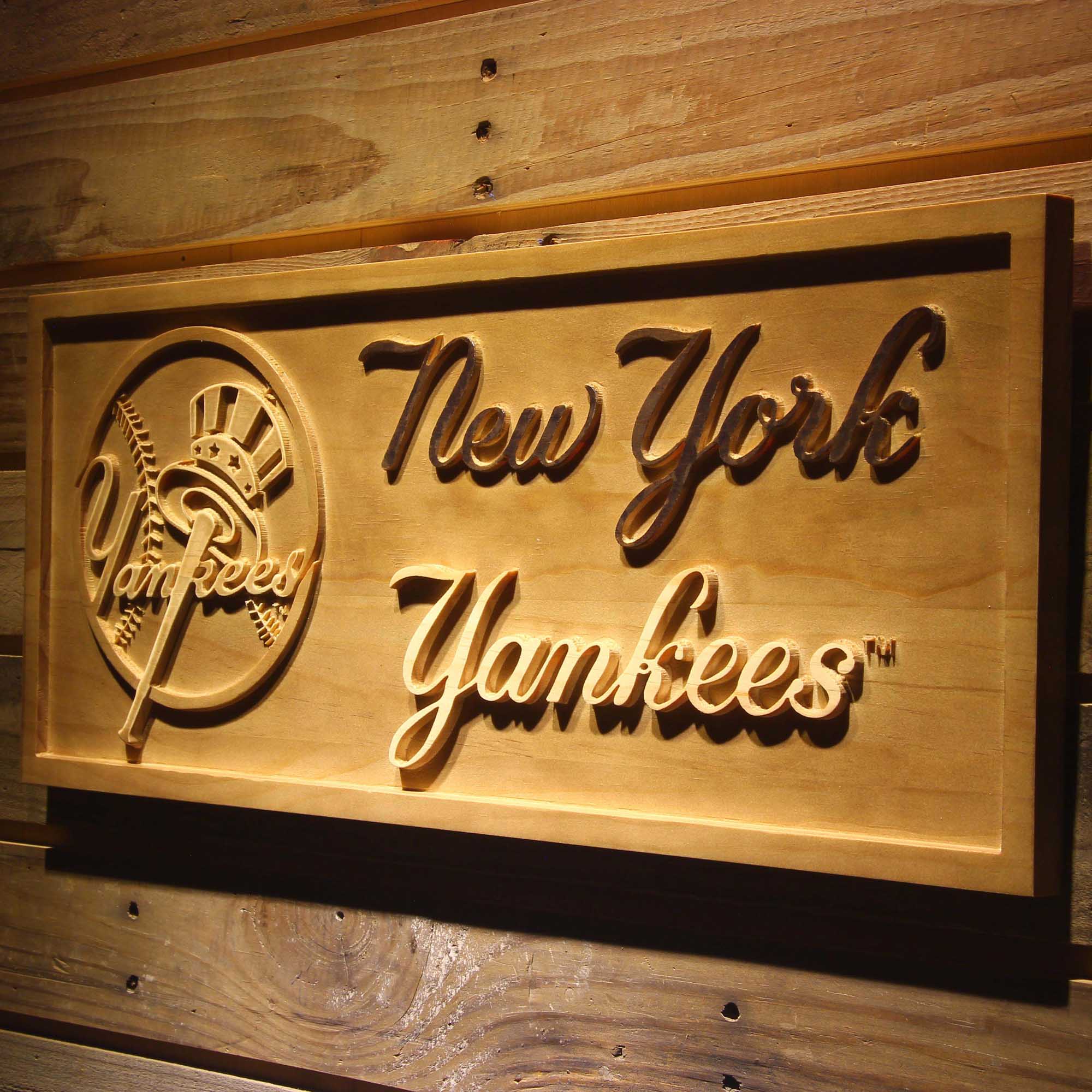 New York Mets 3D Wooden Engrave Sign