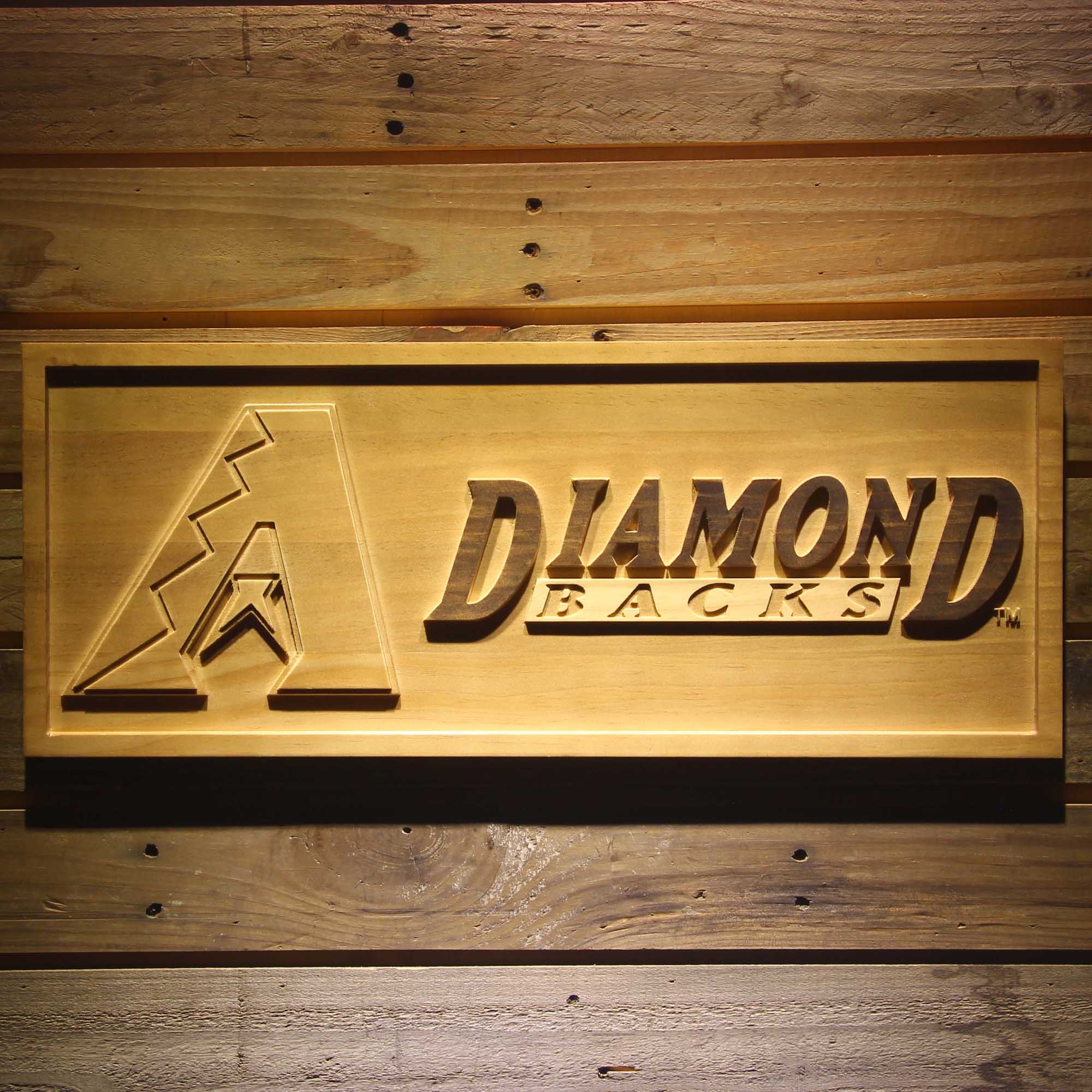 Arizona Diamondbacks 3D Wooden Engrave Sign