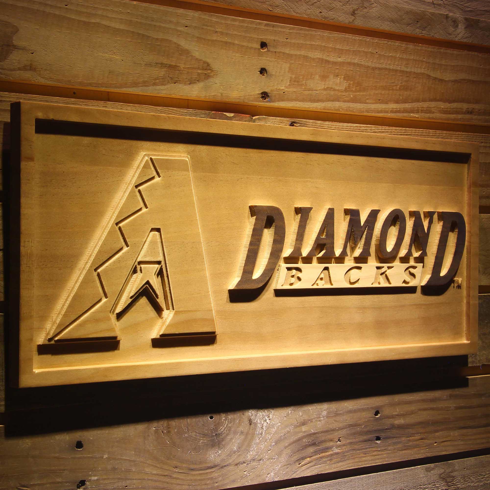 Arizona Diamondbacks 3D Wooden Engrave Sign