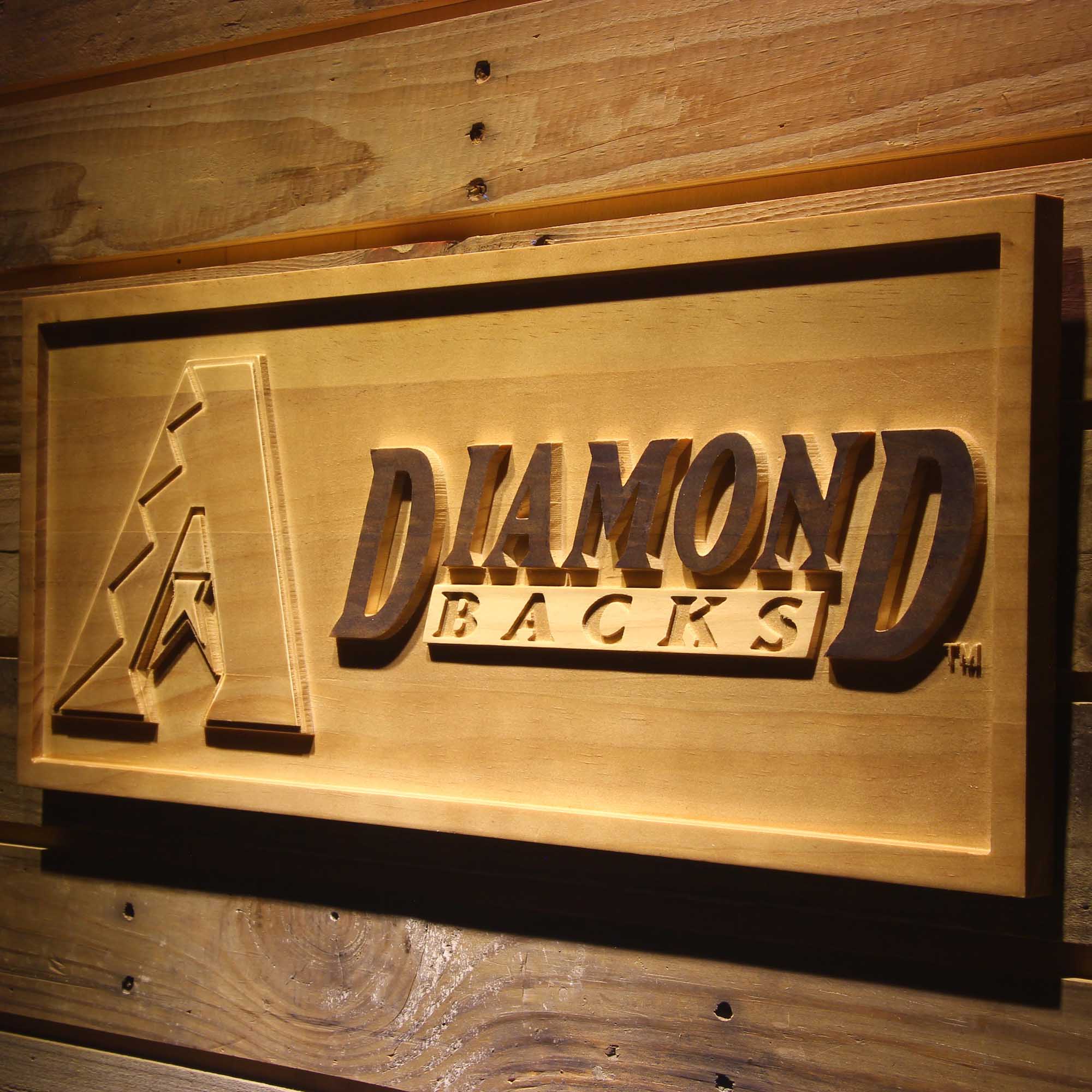 Arizona Diamondbacks 3D Wooden Engrave Sign