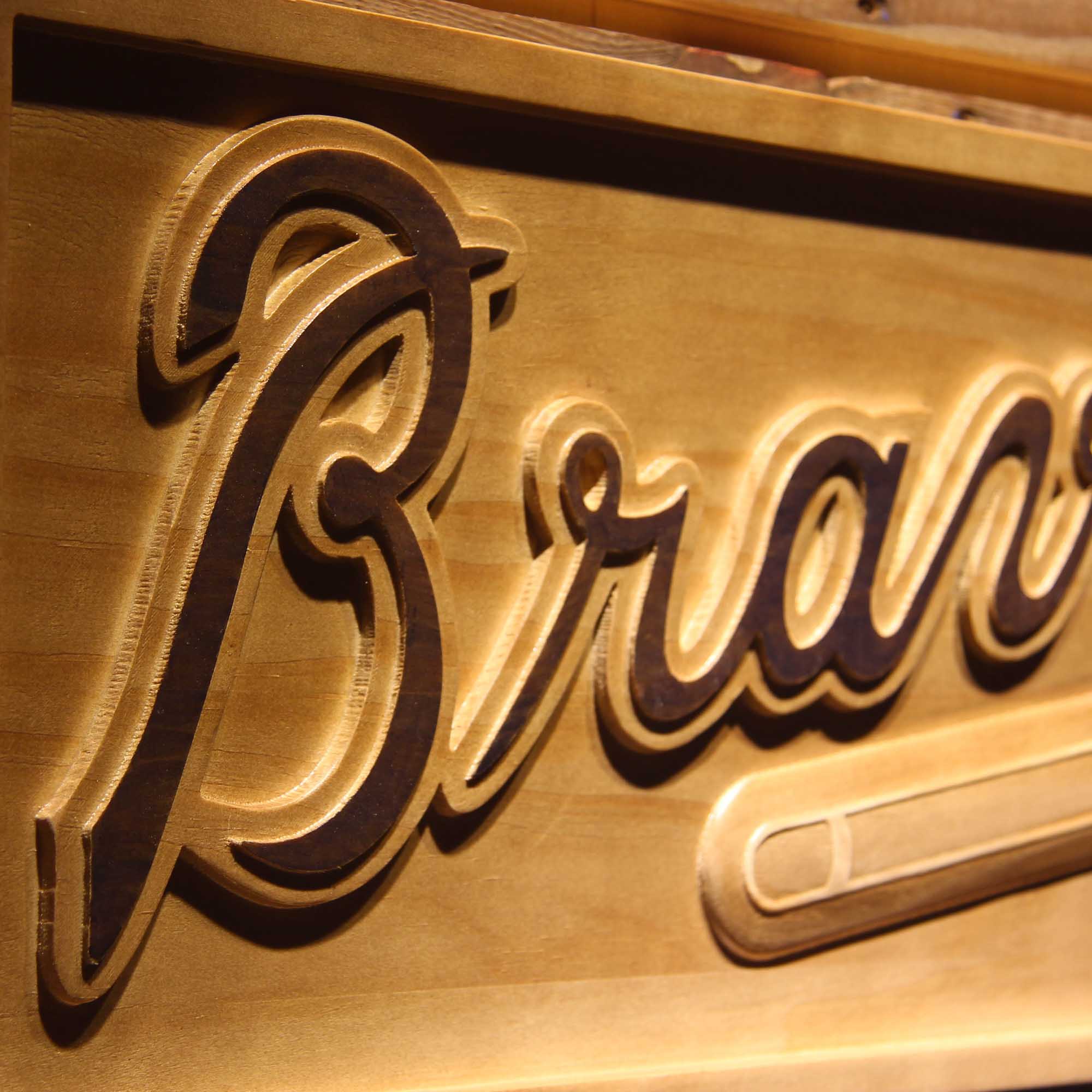 Atlanta Braves 3D Wooden Engrave Sign