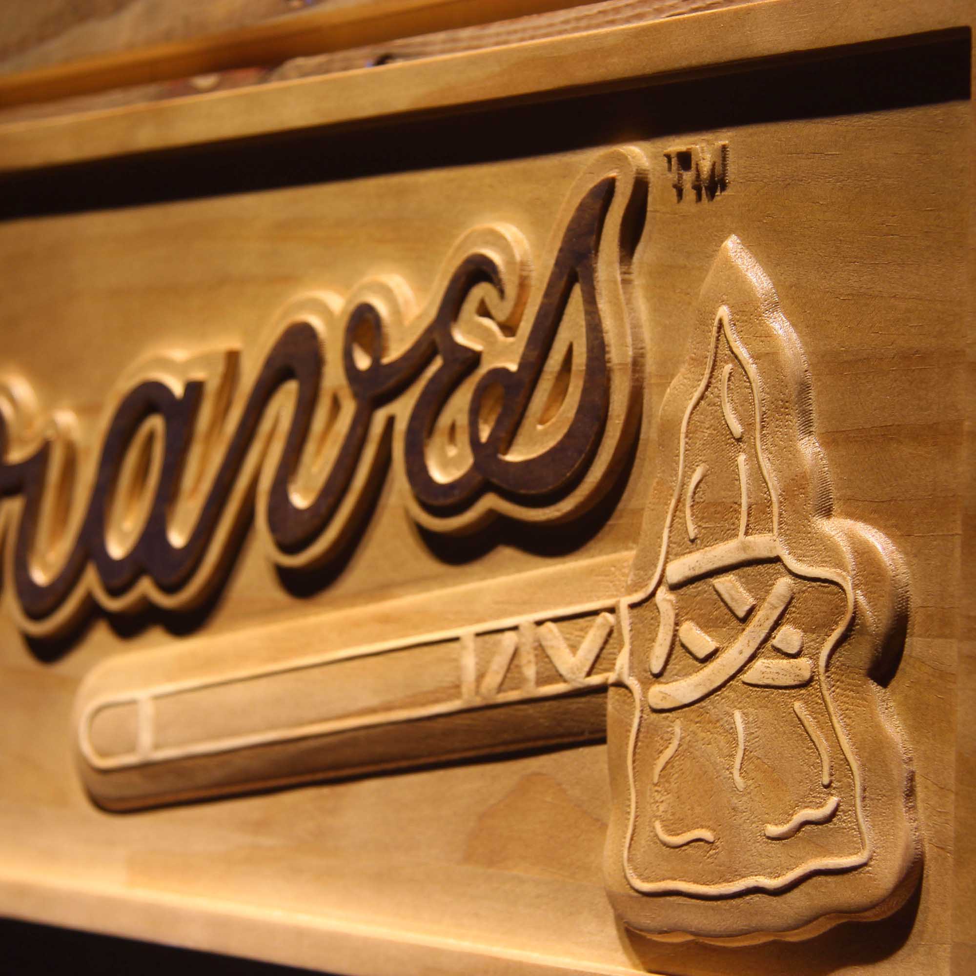 Atlanta Braves 3D Wooden Engrave Sign