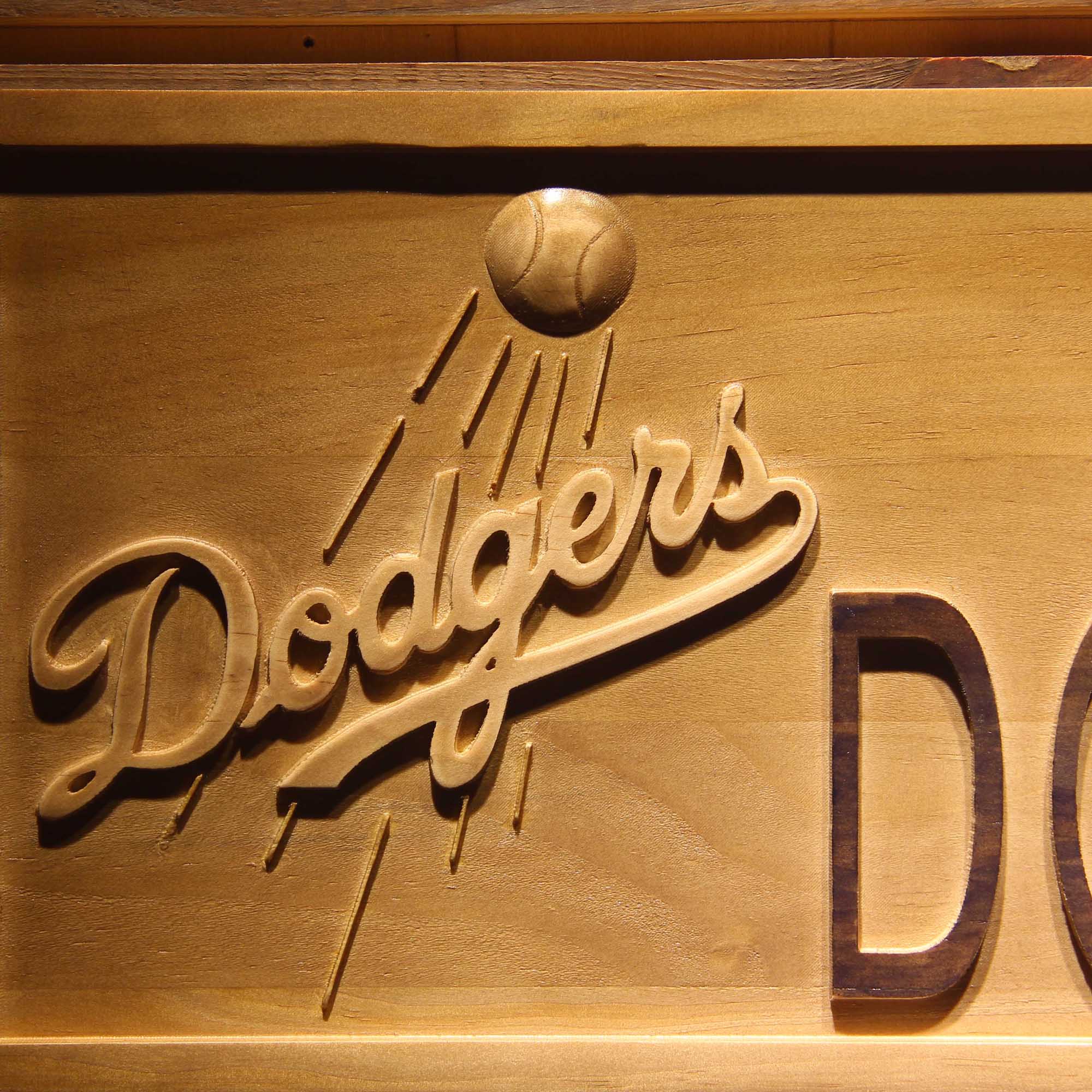 Los Angeles Dodgers 3D Wooden Engrave Sign