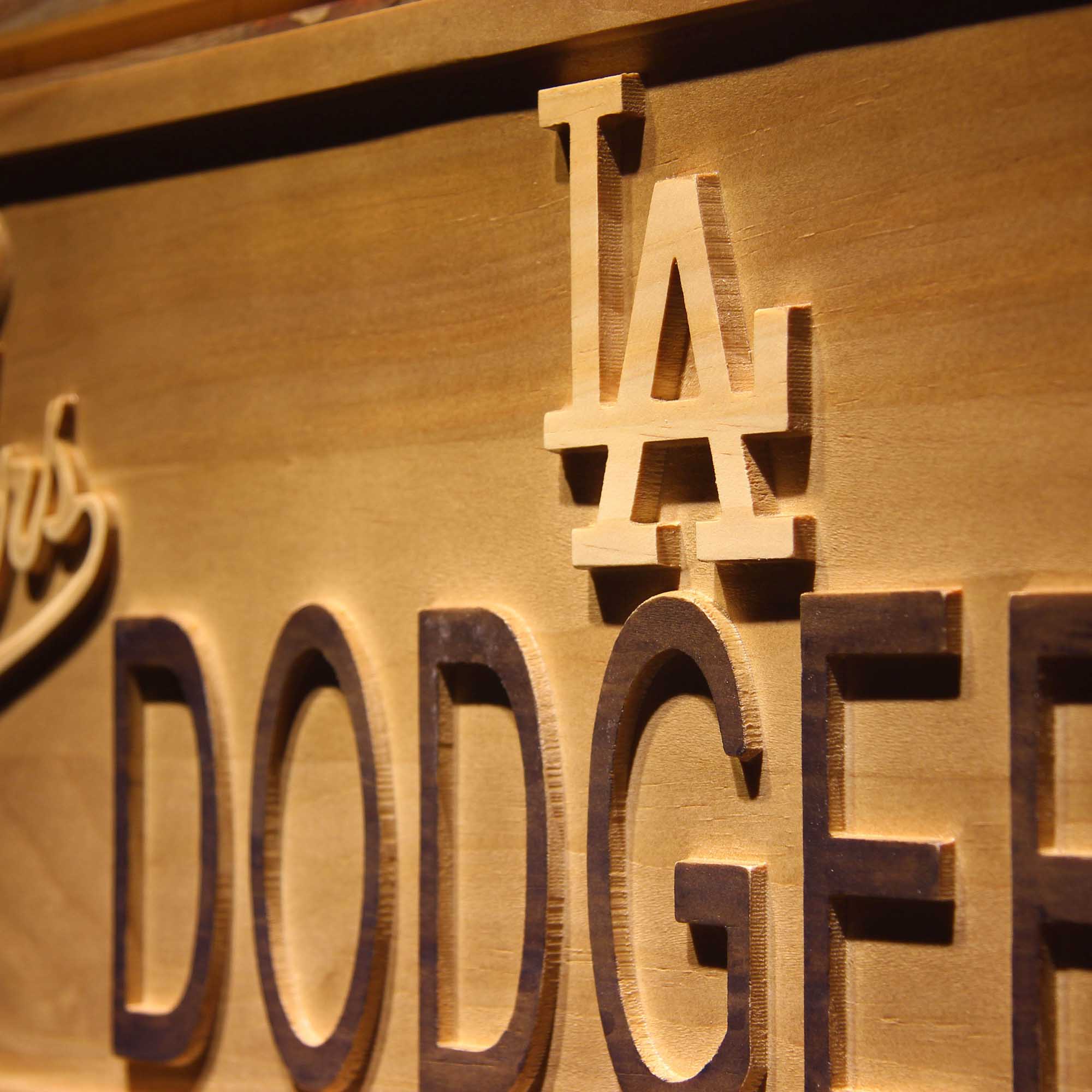 Los Angeles Dodgers 3D Wooden Engrave Sign