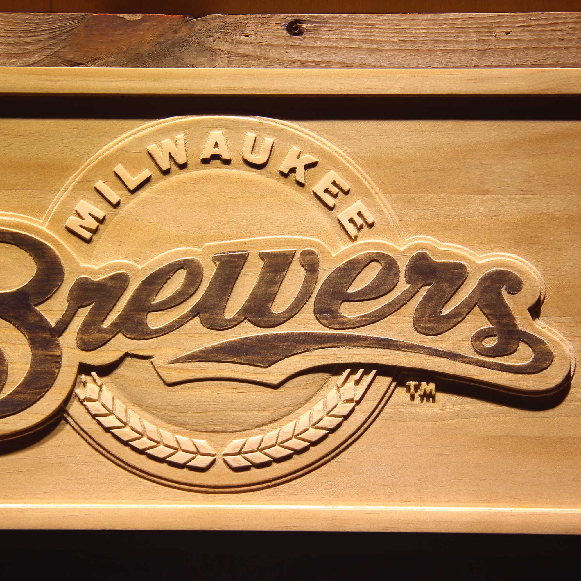 Milwaukee Brewers 3D Wooden Engrave Sign