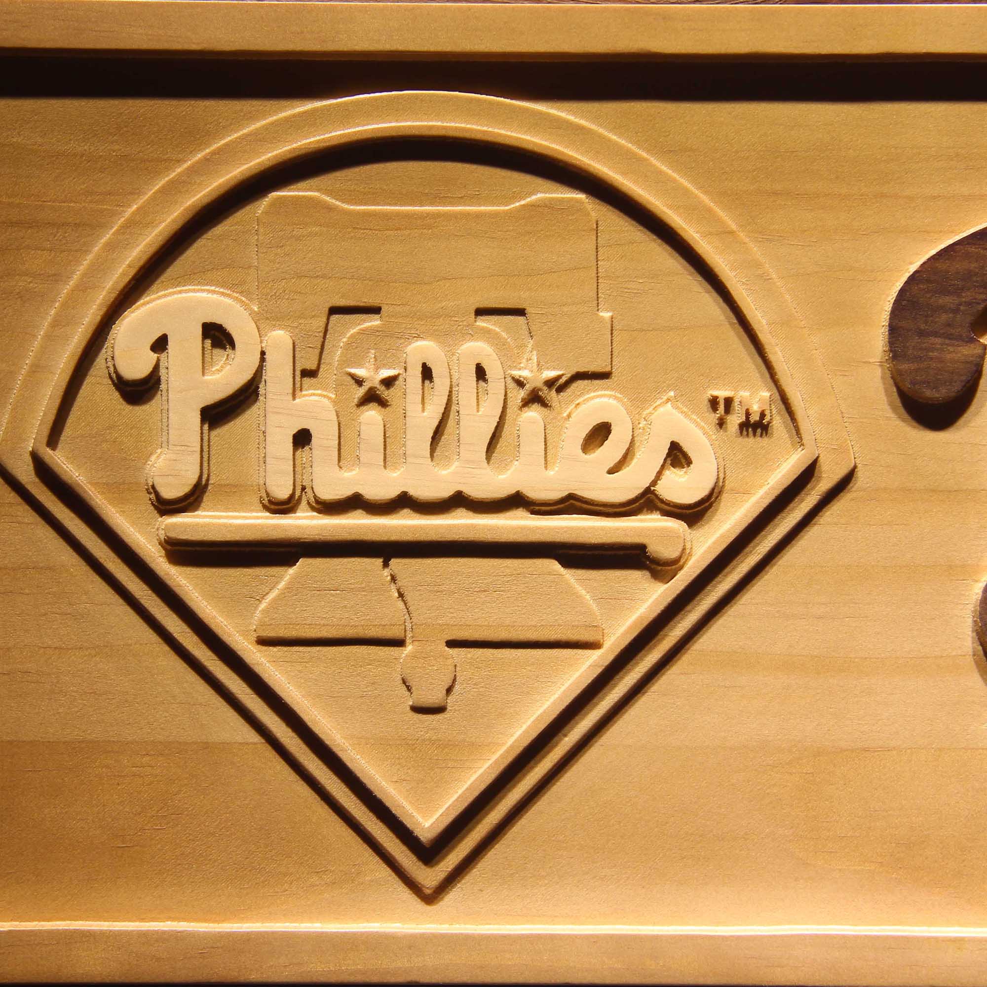 Philadelphia Phillies 3D Wooden Engrave Sign