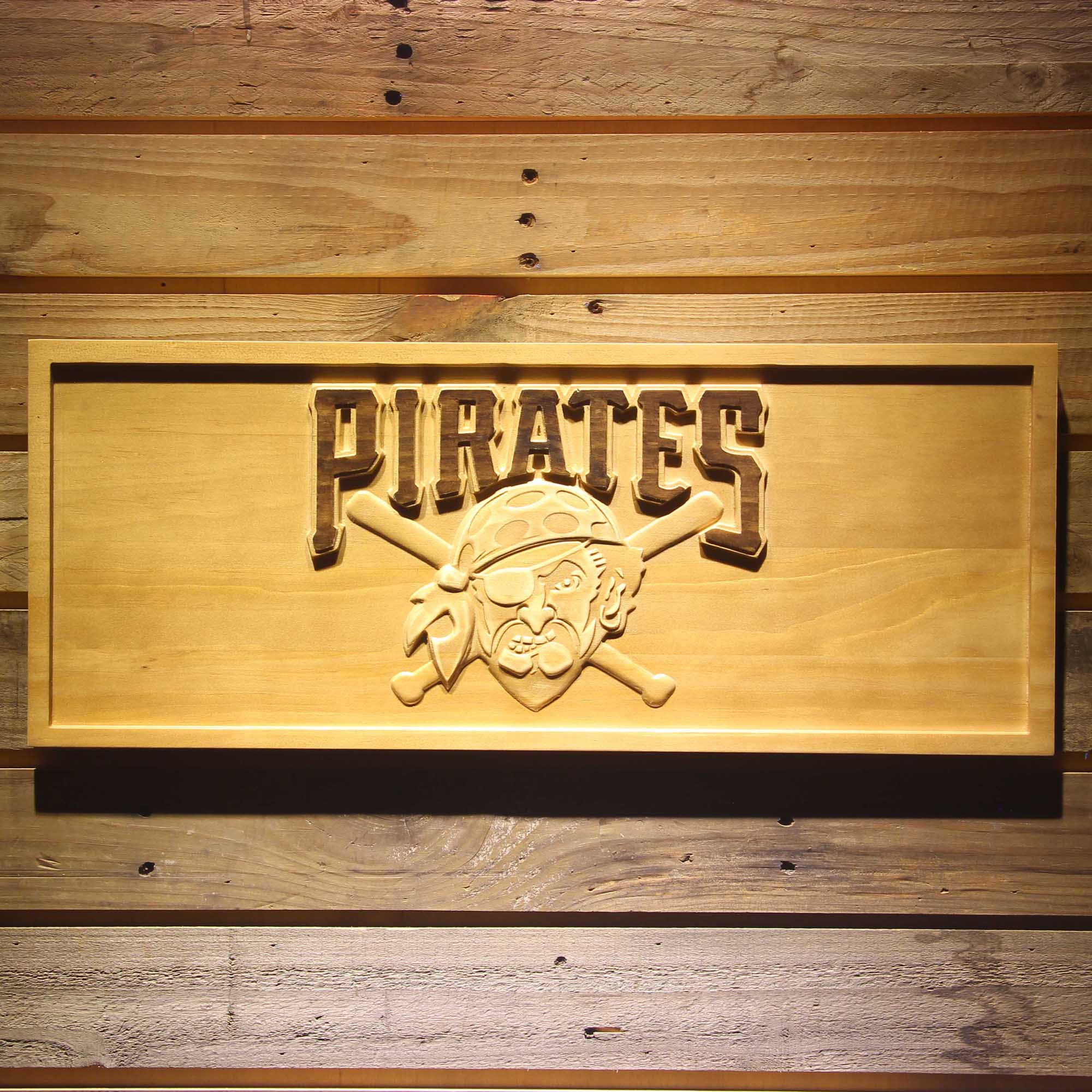 Pittsburgh Pirates 3D Wooden Engrave Sign