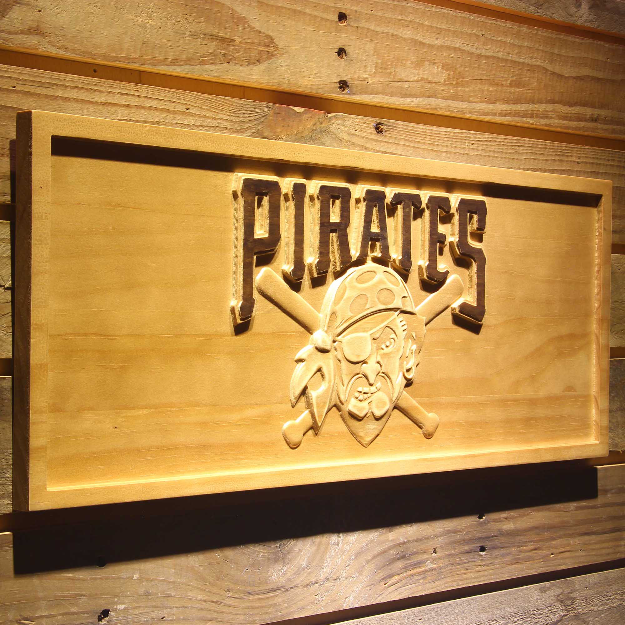 Pittsburgh Pirates 3D Wooden Engrave Sign