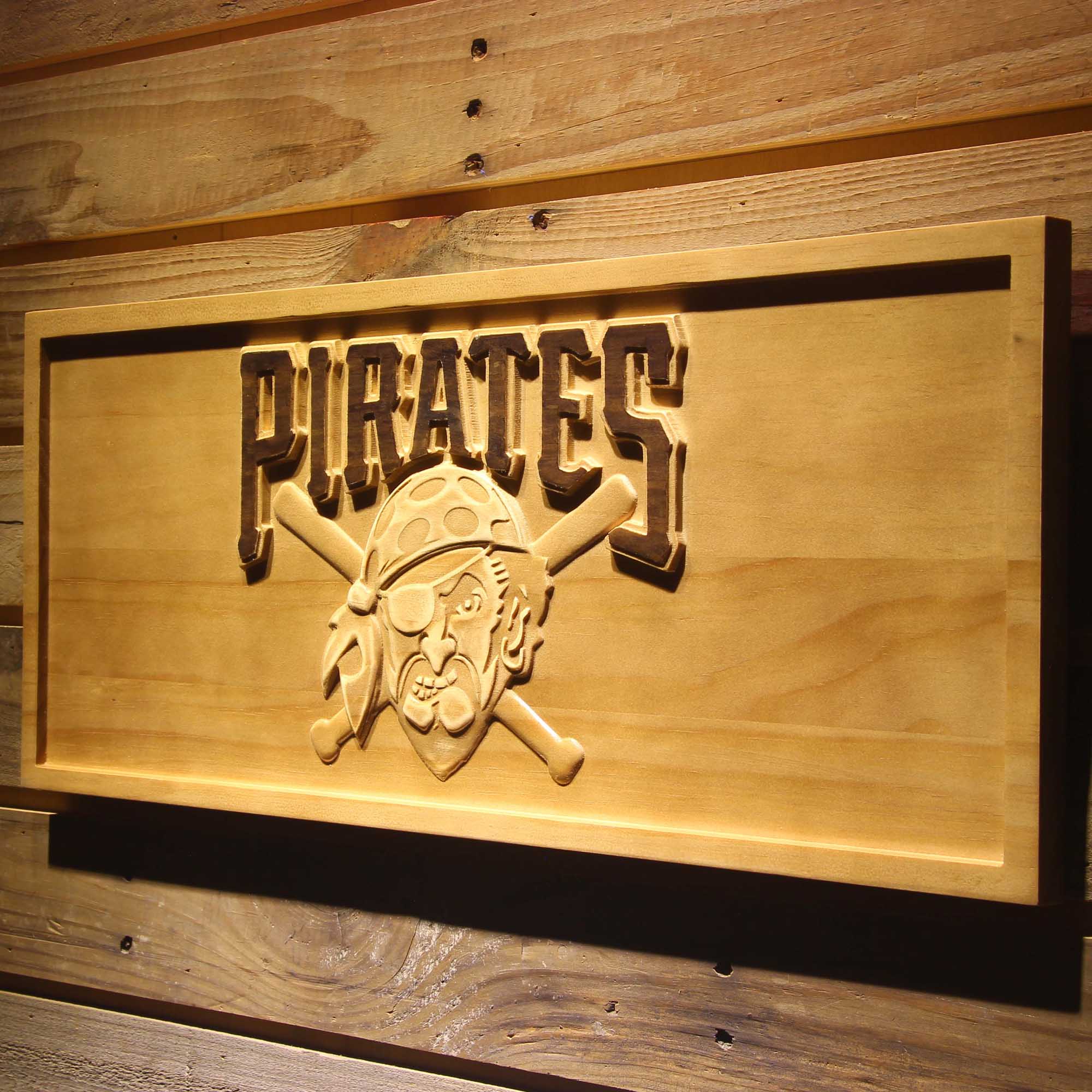 Pittsburgh Pirates 3D Wooden Engrave Sign