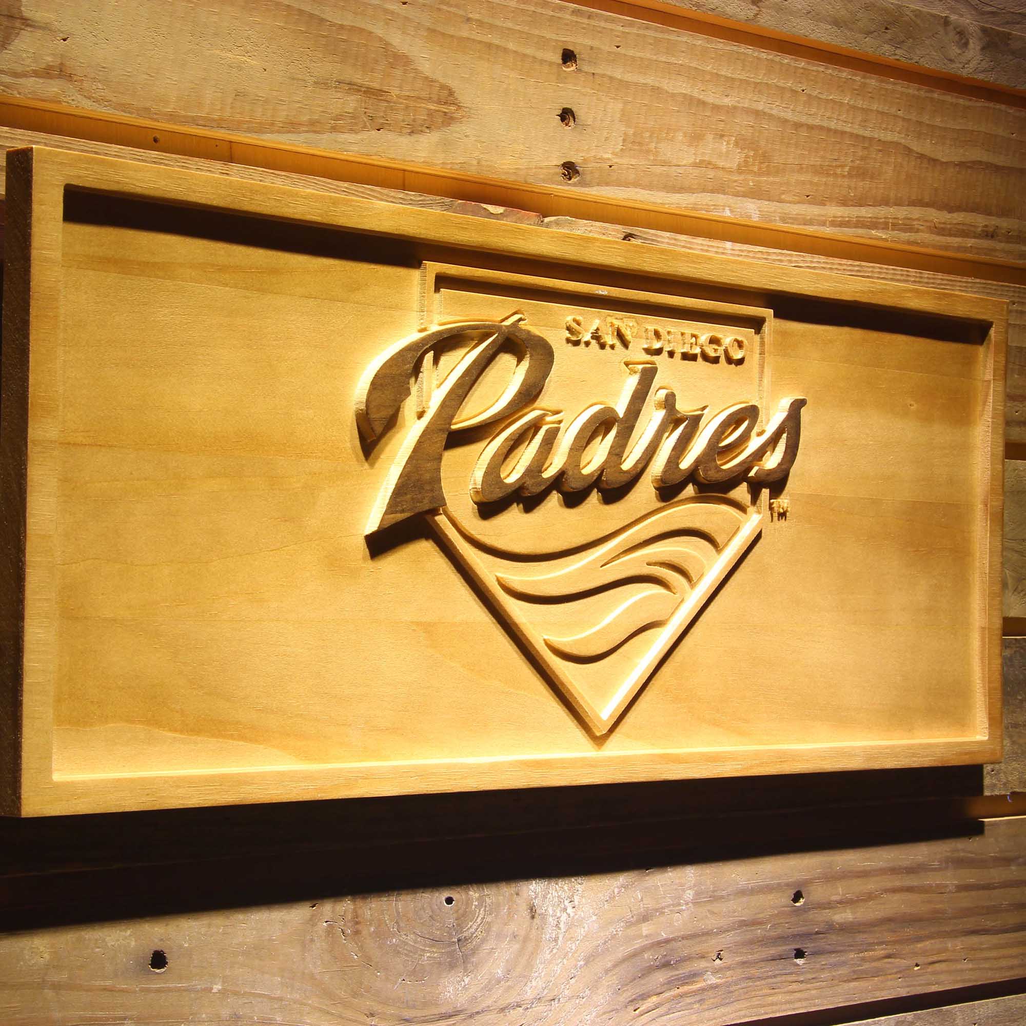 San Diego Padres 3D Wooden Engrave Sign