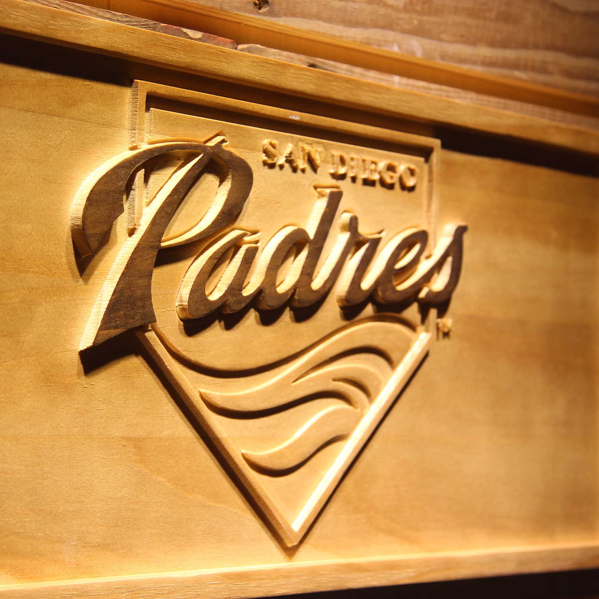 San Diego Padres 3D Wooden Engrave Sign