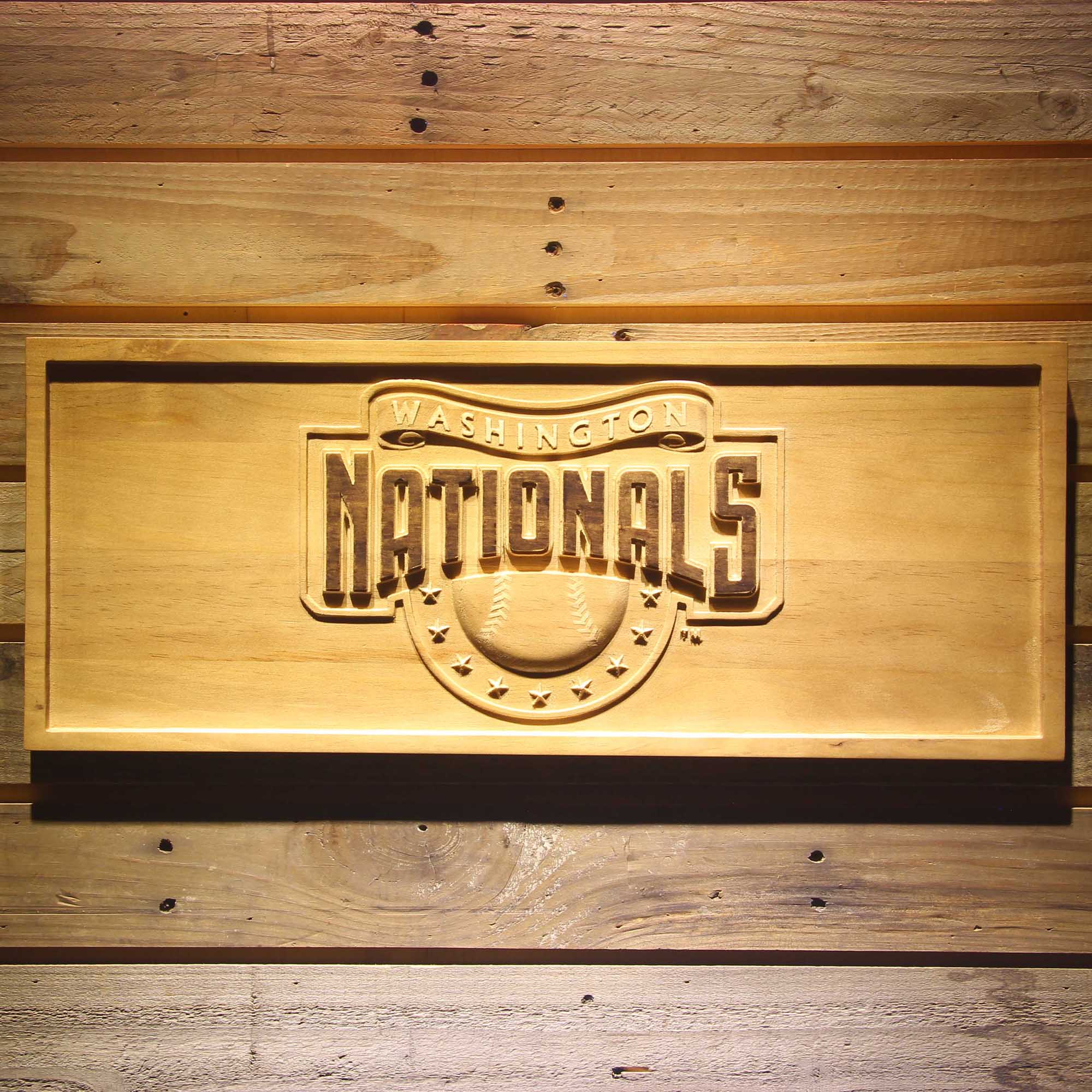 Washington Nationals 3D Wooden Engrave Sign