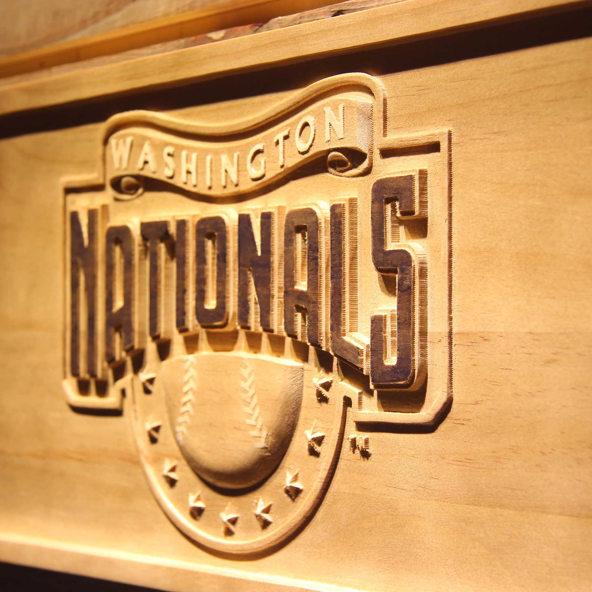 Washington Nationals 3D Wooden Engrave Sign