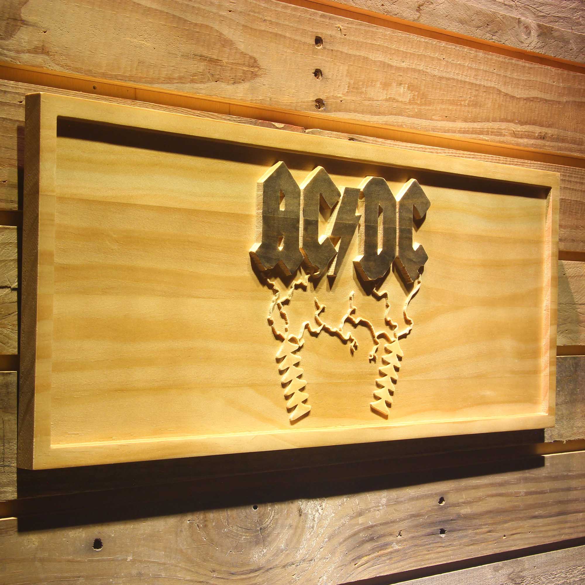 AD/DC Thunderstruck 3D Wooden Engrave Sign