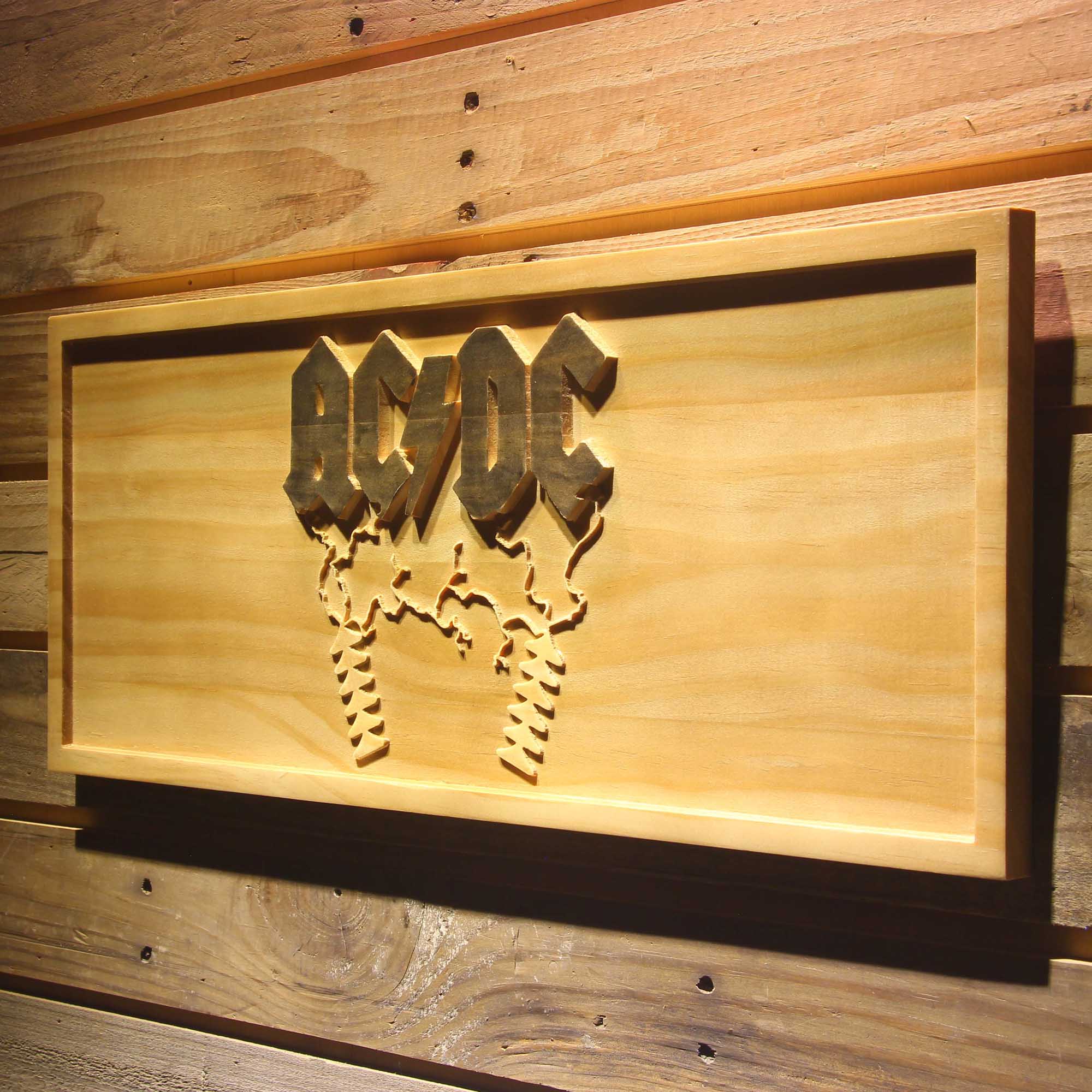 AD/DC Thunderstruck 3D Wooden Engrave Sign