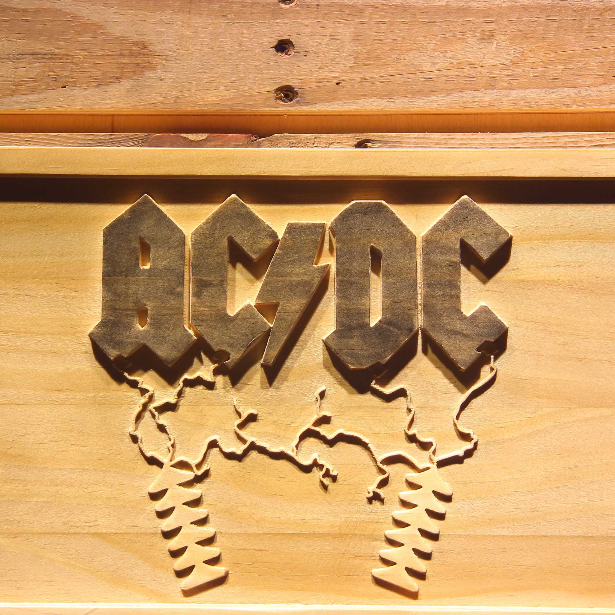 AD/DC Thunderstruck 3D Wooden Engrave Sign