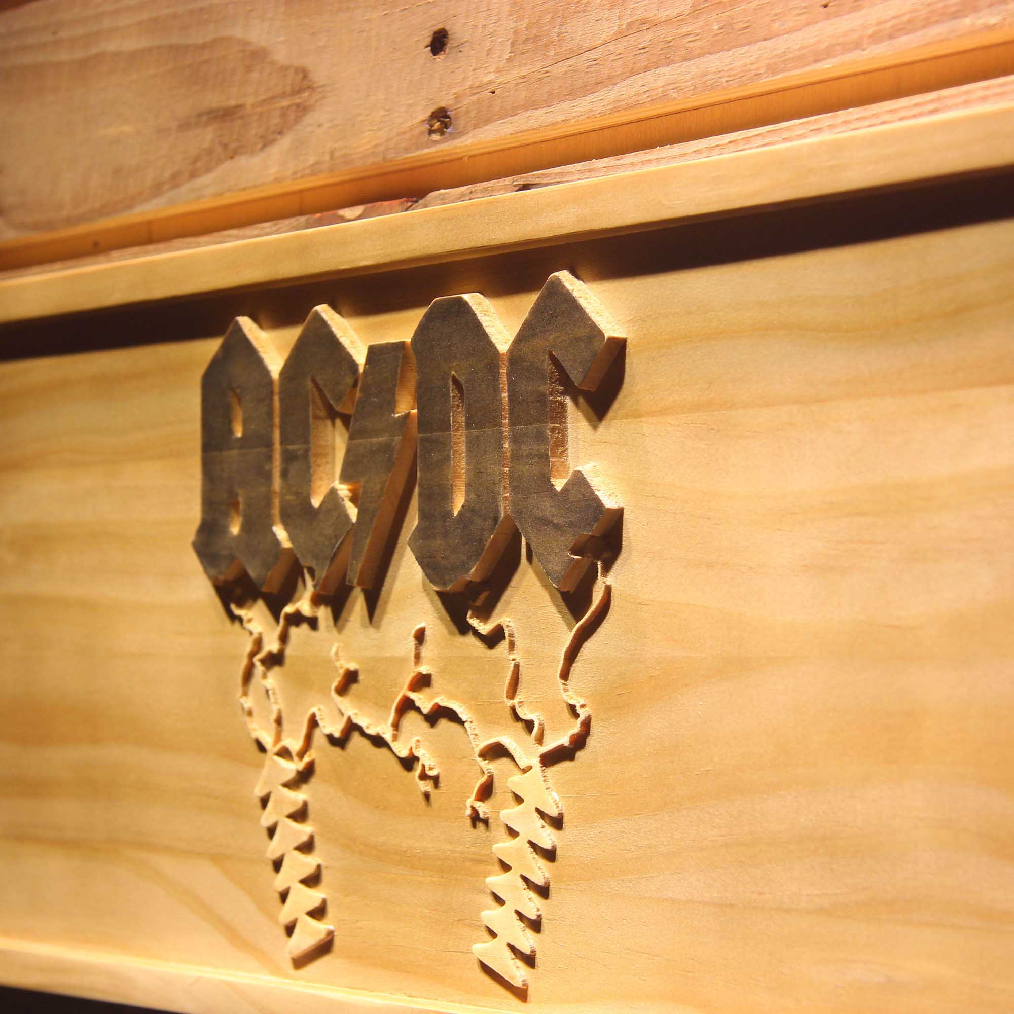 AD/DC Thunderstruck 3D Wooden Engrave Sign